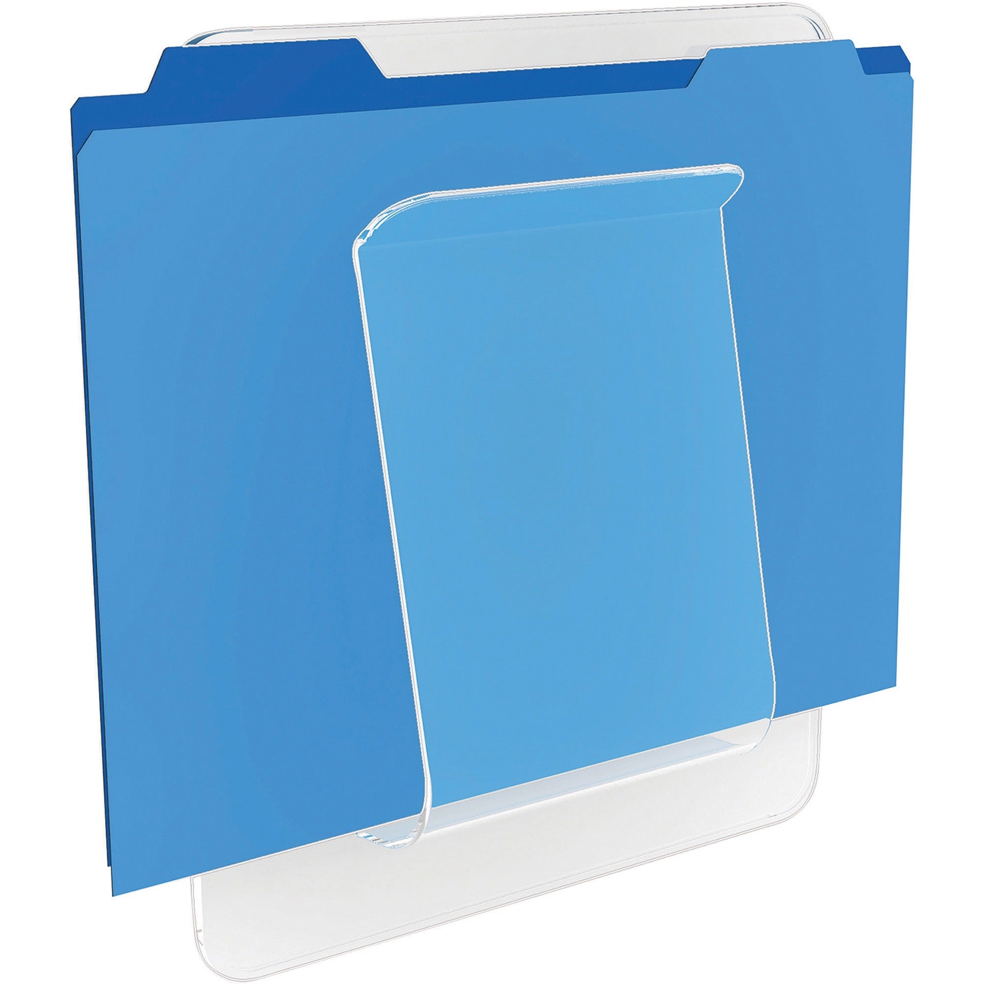 Deflecto Stand-Tall Wall File - 10.6" Height x 9.3" Width x 1.8" Depth - Unbreakable, Stackable - Clear - Plastic - 1 Each -