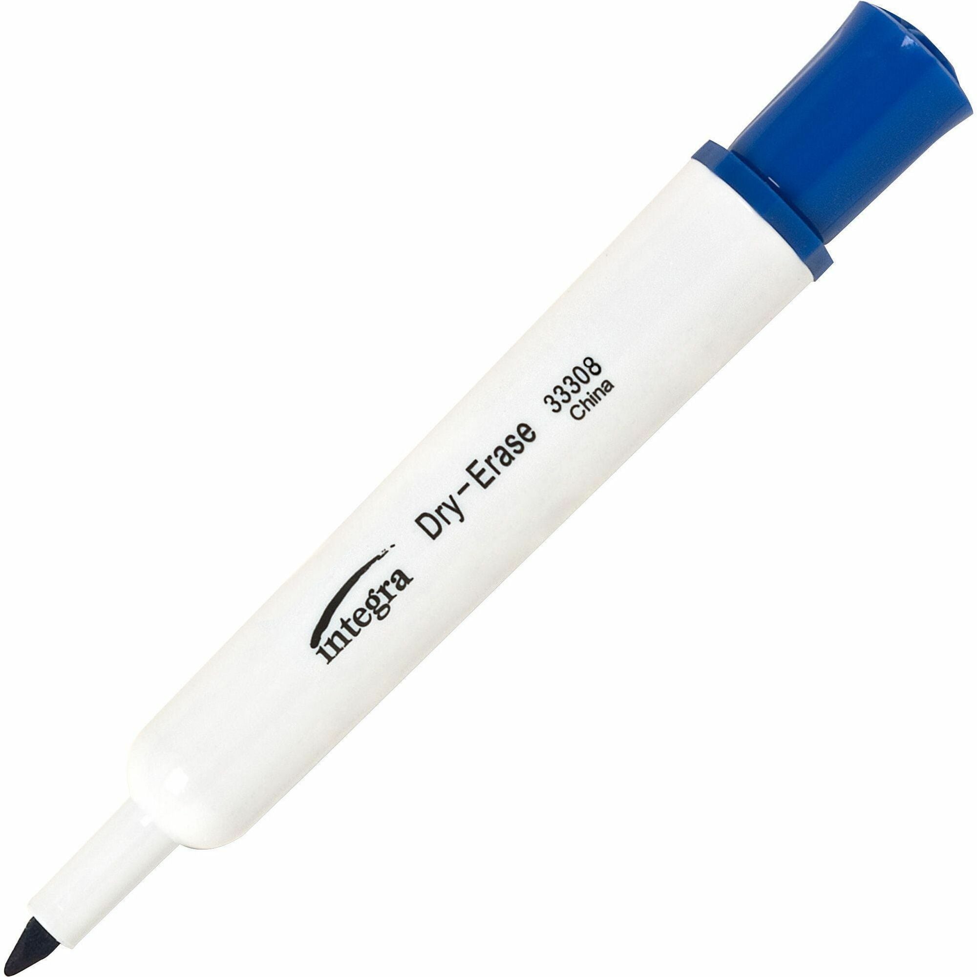 Integra Chisel Point Dry-erase Markers - Chisel Marker Point Style - Blue - 1 Dozen -
