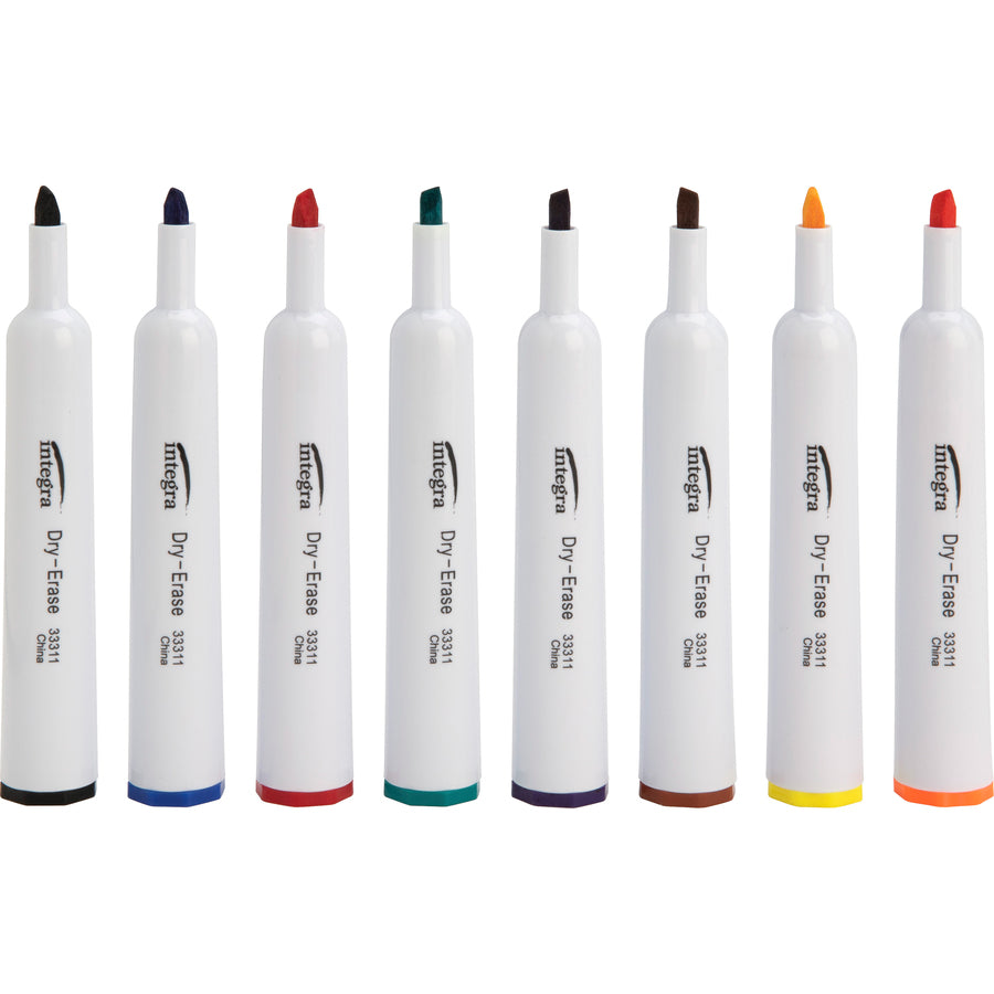 Integra Chisel Point Dry-erase Markers - Chisel Marker Point Style - Assorted - 1 / Set -