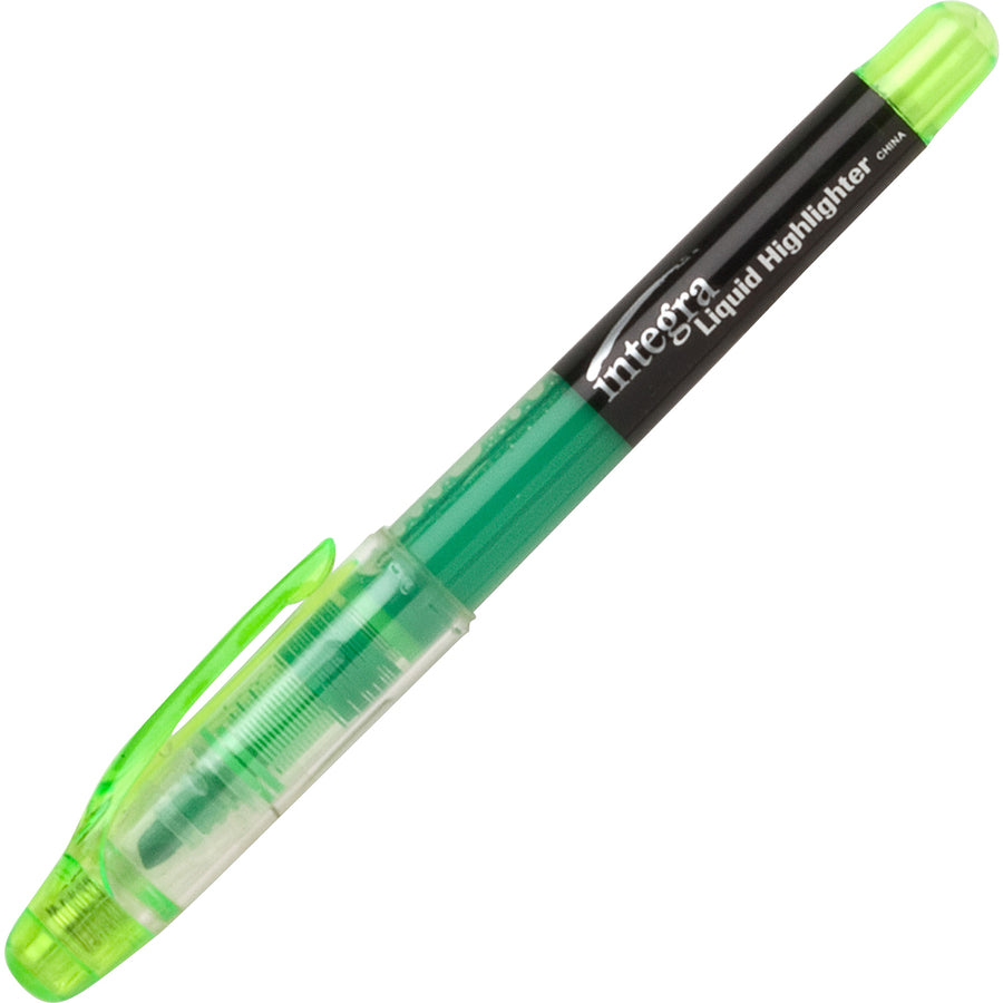 Integra Liquid Highlighters - Chisel Marker Point Style - Green - 1 Dozen -