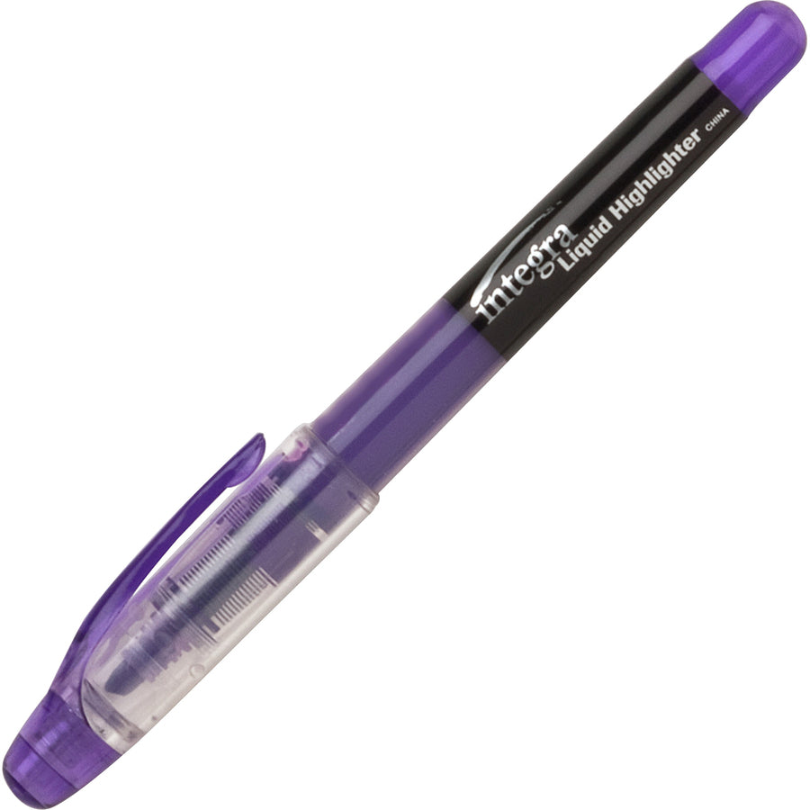Integra Liquid Highlighters - Chisel Marker Point Style - Purple - 1 Dozen -