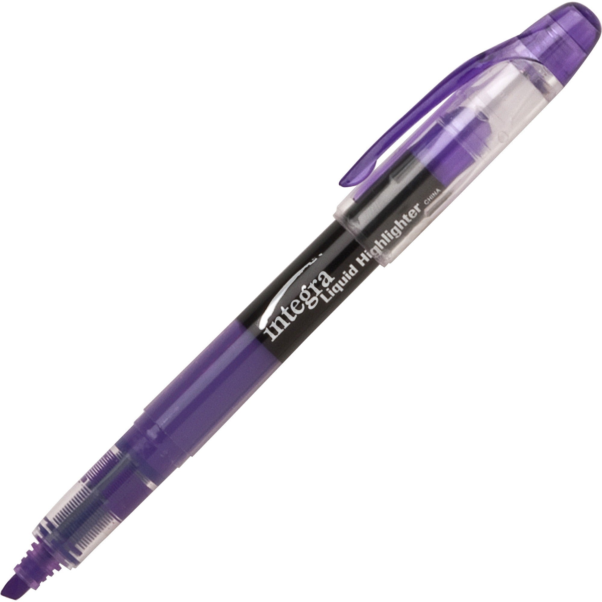 Integra Liquid Highlighters - Chisel Marker Point Style - Purple - 1 Dozen -