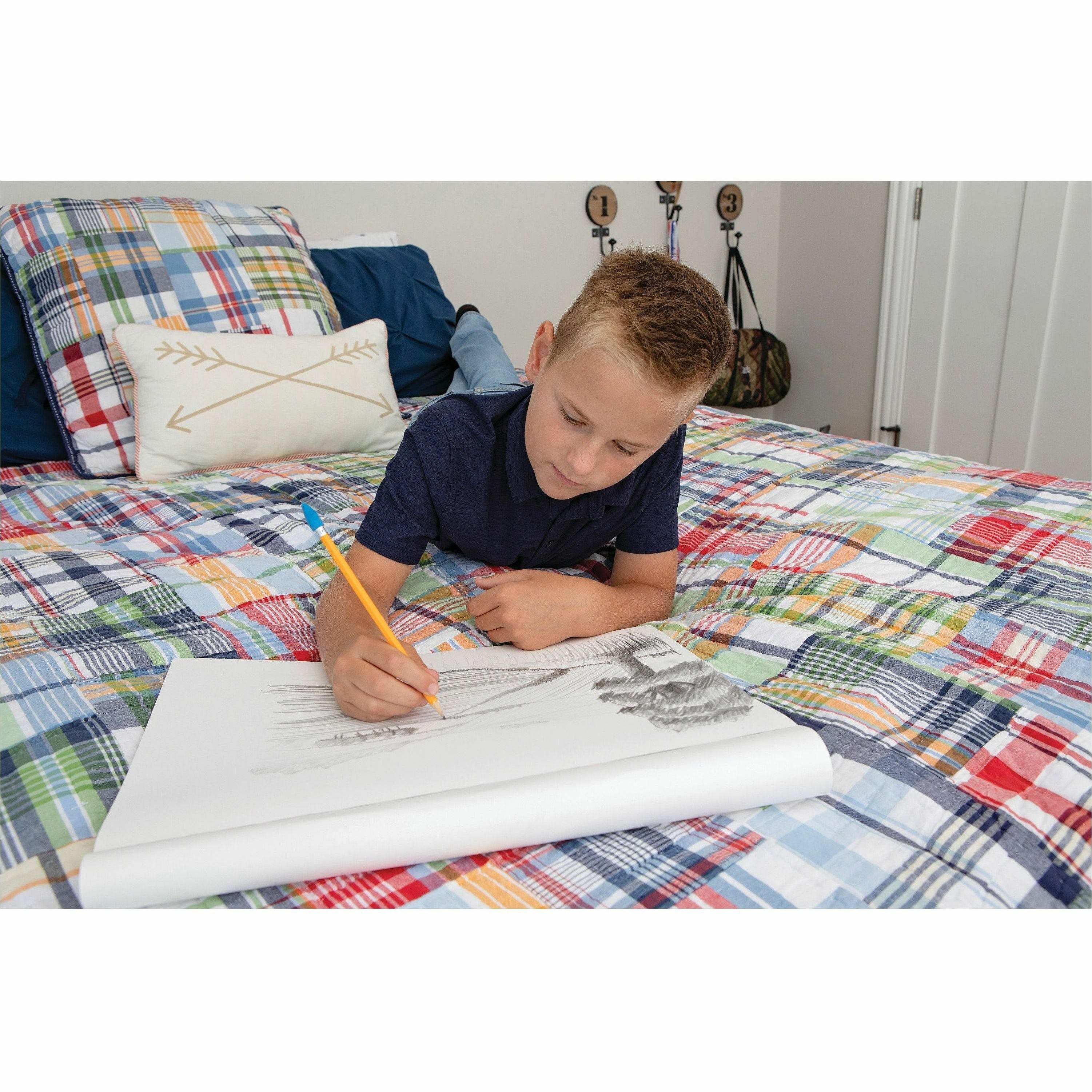 UCreate Medium Weight Sketch Pads - 50 Sheets - 18" x 12" - White Paper - Mediumweight, Acid-free - Recycled - 50 / Pad - 2