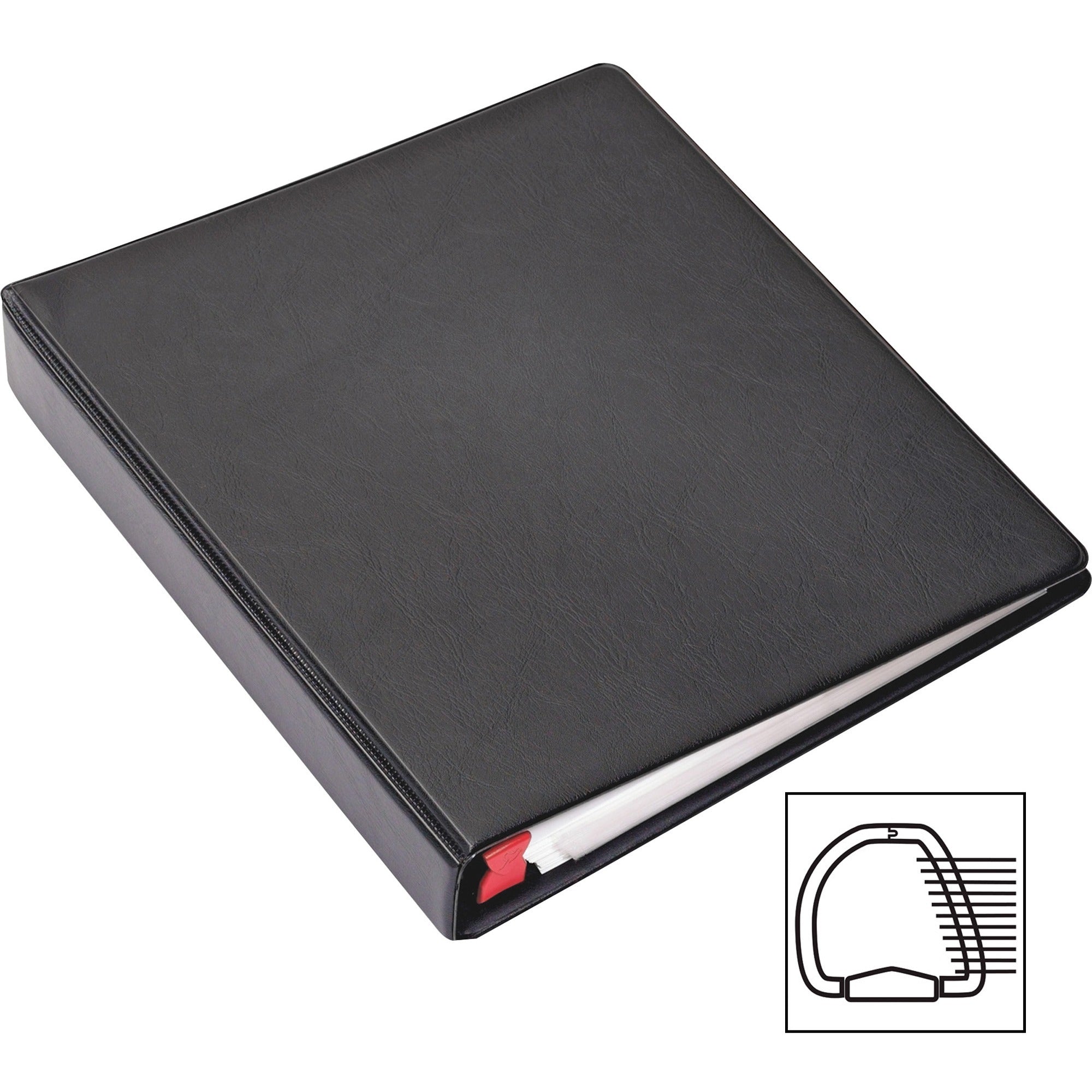 Cardinal EasyOpen Card File Binder - 400 Capacity - 8.50" Width x 11" Length - 3-ring Binding - Refillable - Black Vinyl Cover -