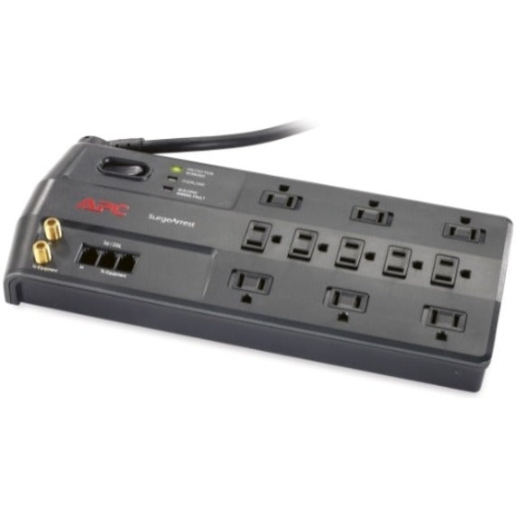 APC P11VT3 SurgeArrest Performance 11-Outlets Surge Suppressor - NEMA 5-15P - 3020 J - 120 V Input - 120 V AC Output - Modem/Fax/DSL, Cable Modem/Video Protection - 8 ft - 3