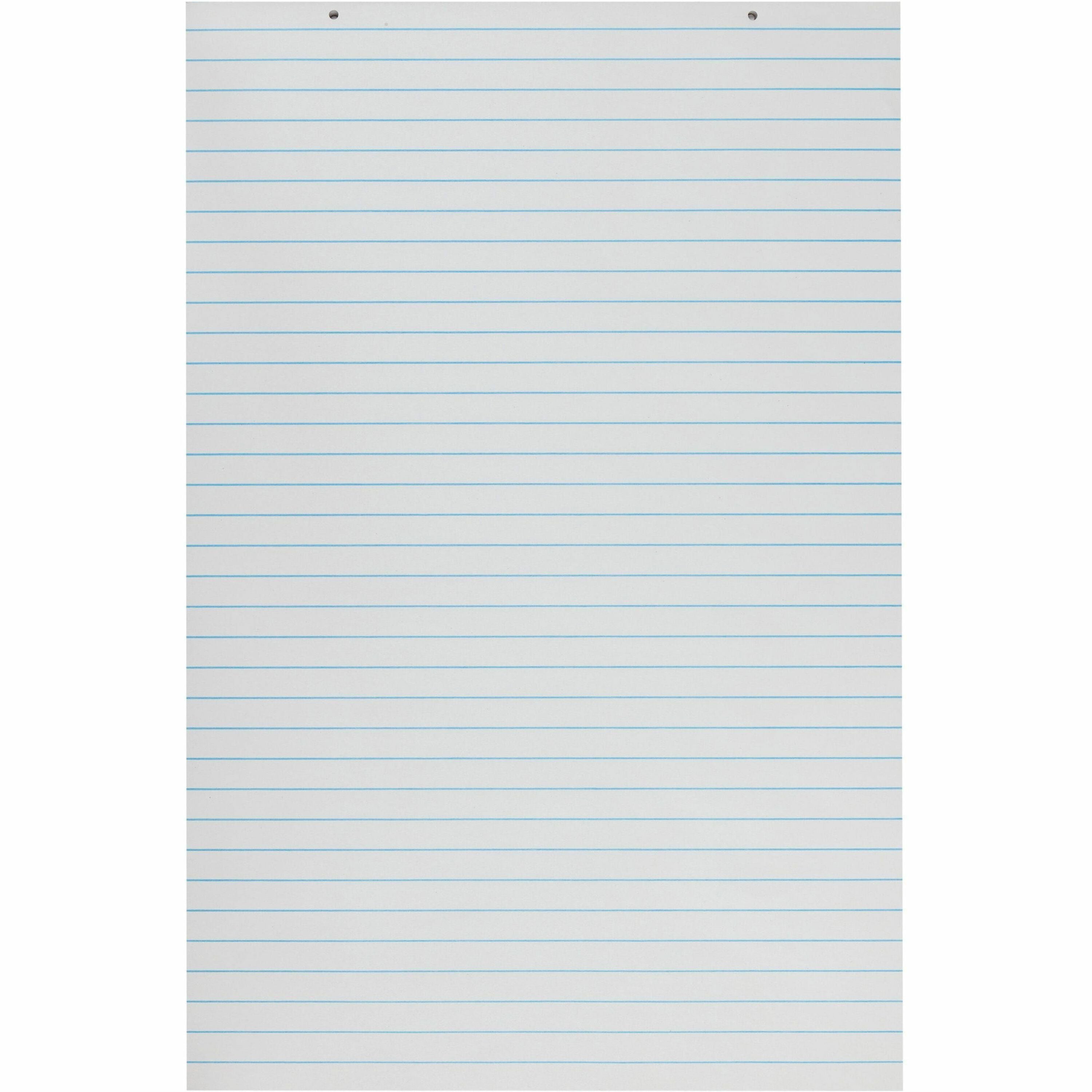 Pacon Ruled Chart Pad - 100 Sheets - Glue - Front Ruling Surface - 1" Ruled - 24" x 36" - White Paper - Chipboard Backing, Hole-punched, Recyclable - 1 Each -