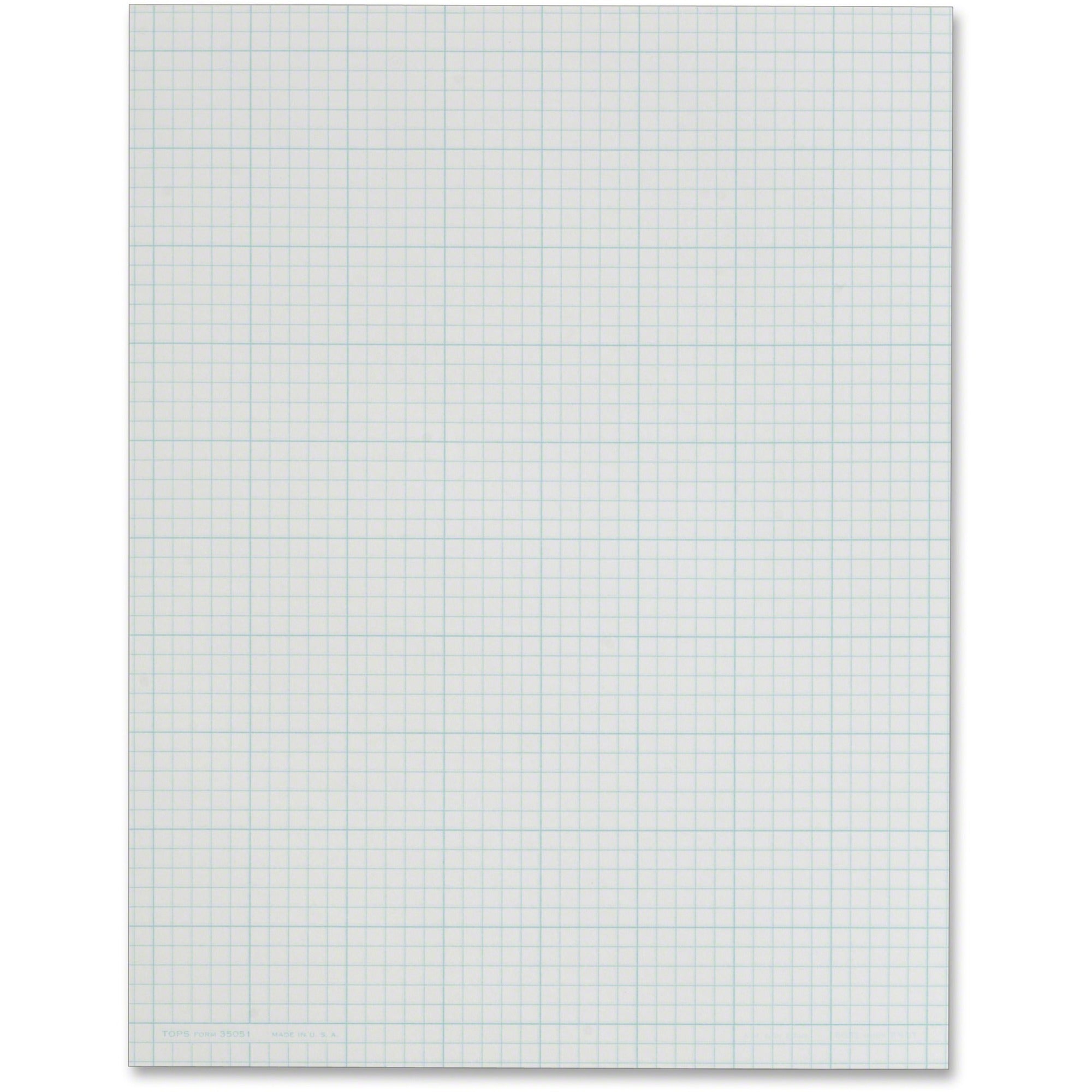 TOPS Quad Ruling Cross Section Pad - Letter - 50 Sheets - Glue - Both Side Ruling Surface - Quad Ruled - 20 lb Basis Weight - Letter - 8 1/2" x 11" - White Paper - Dual Sided, Smear Resistant, Acid-free, Sturdy Back - 1 / Pad -