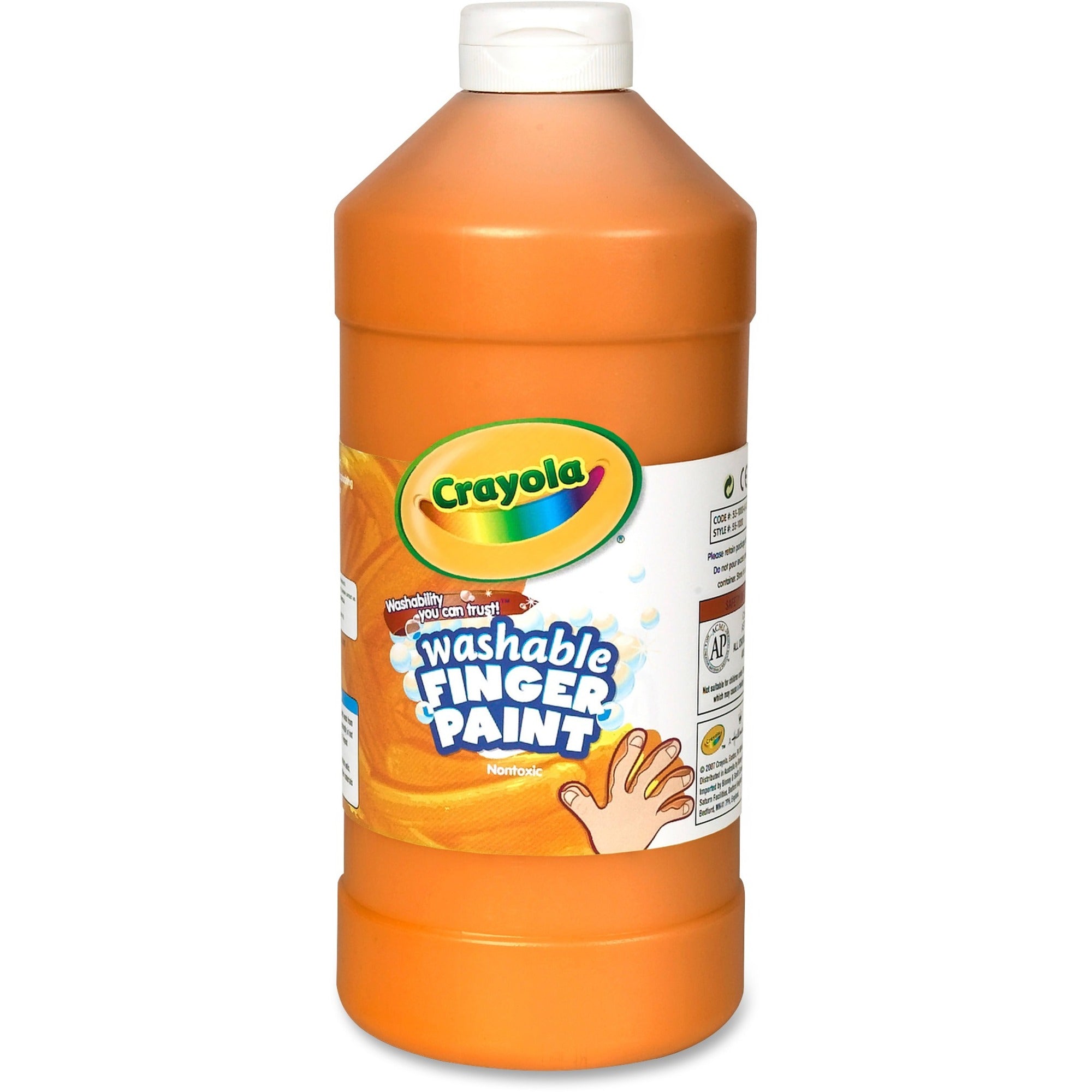 Crayola Washable Finger Paint - 2 lb - 1 Each - Orange -