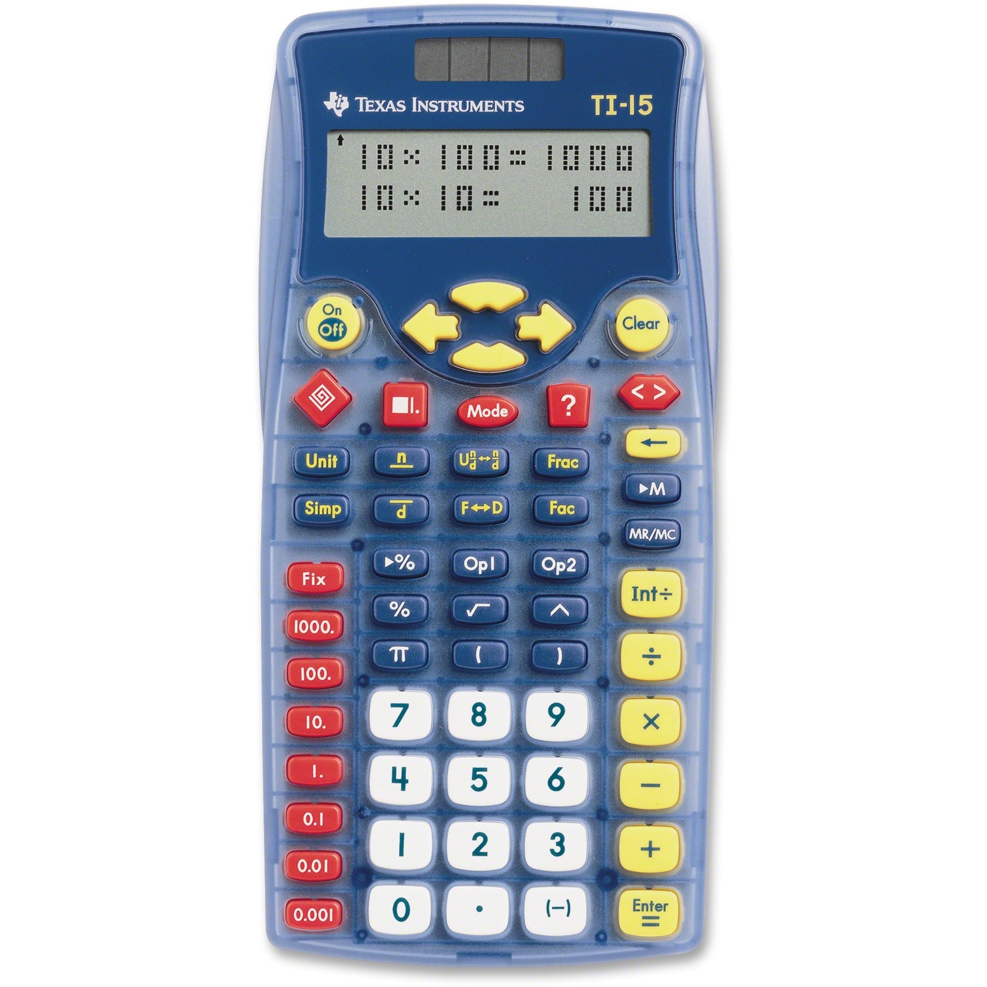Texas Instruments - TI-15 Explorer Calculator, 10-Digit Display, Sold as 1 EA - 1