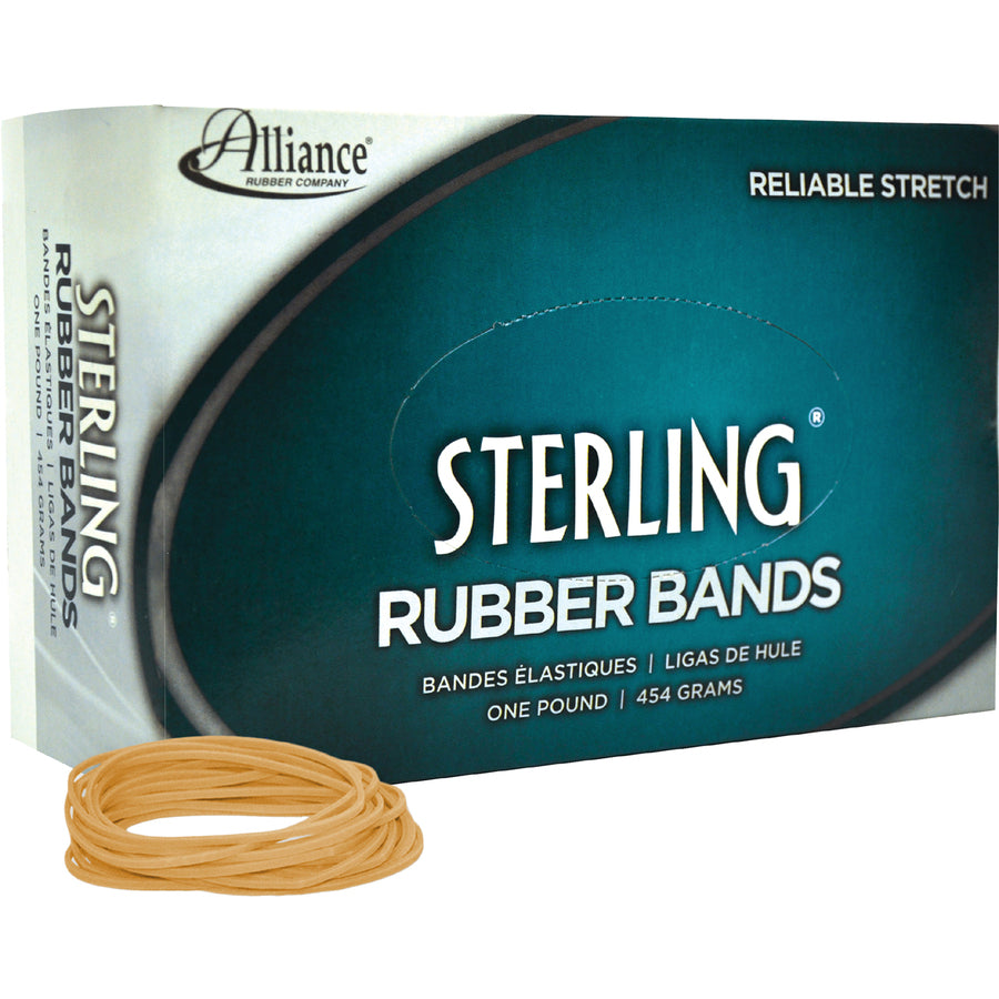 Alliance Rubber 24185 Sterling Rubber Bands - Size #18 - Approx. 1900 Bands - 3" x 1/16" - Natural Crepe - 1 lb Box -