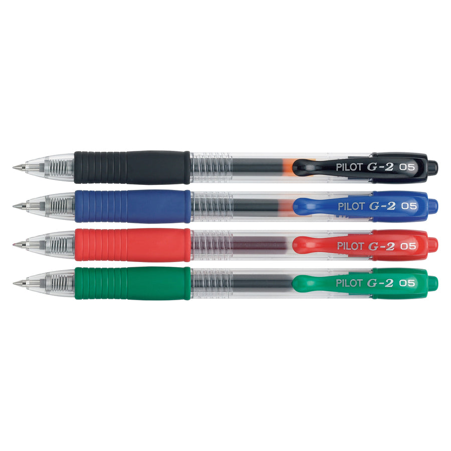 Pilot G2 Retractable Gel Ink Rollerball Pens - Fine Pen Point - 0.7 mm Pen Point Size - Refillable - Retractable - Assorted Gel-based Ink - 4 / Pack -