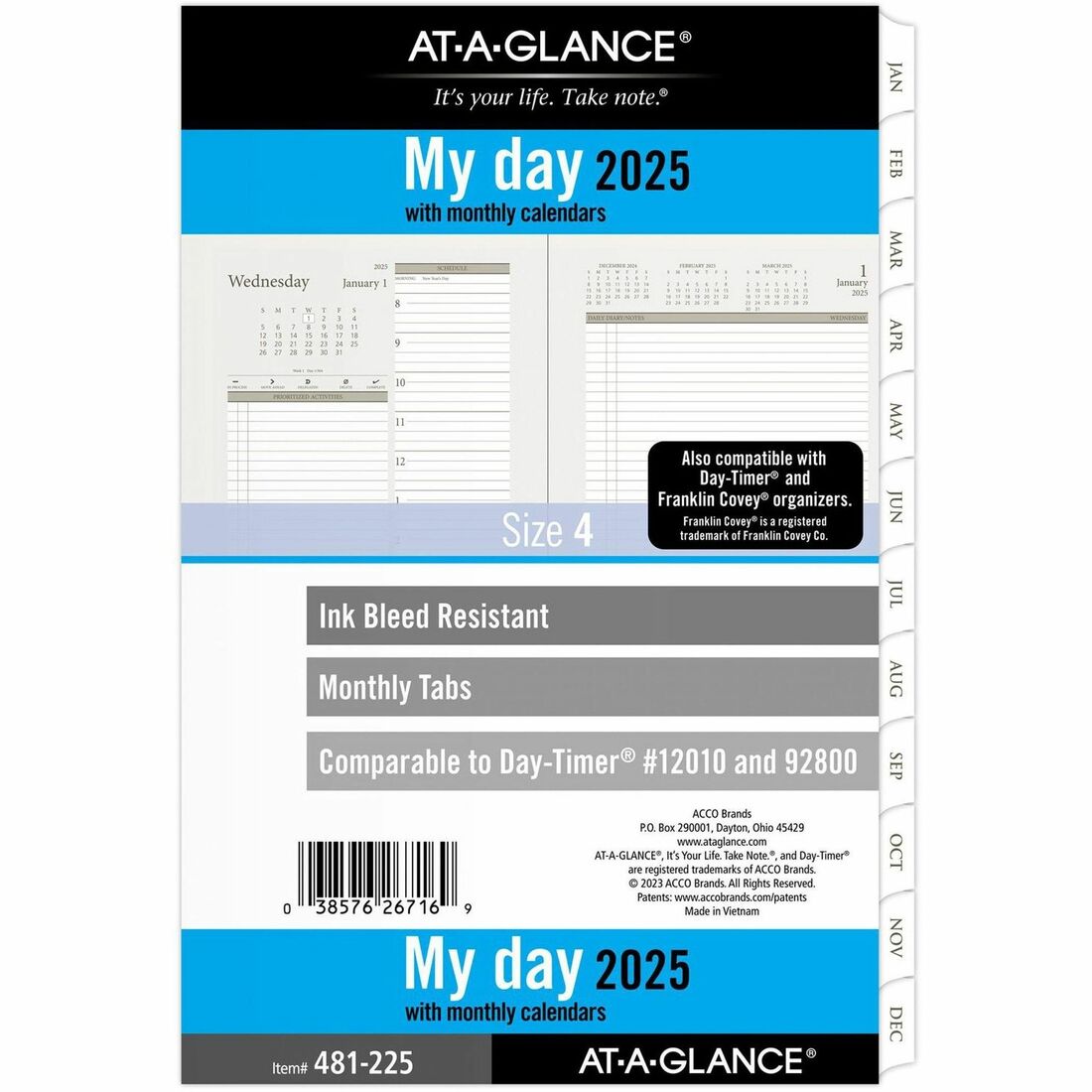 day-runner-daily-planner-refill-julian-dates-daily-1-year-january-2024-december-2024-800-am-to-500-pm-quarter-hourly-600-am-to-700-pm-half-hourly-1-day-double-page-layout-5-1-2-x-8-1-2-sheet-size-white-paper-tabbed-e_aag481225 - 1