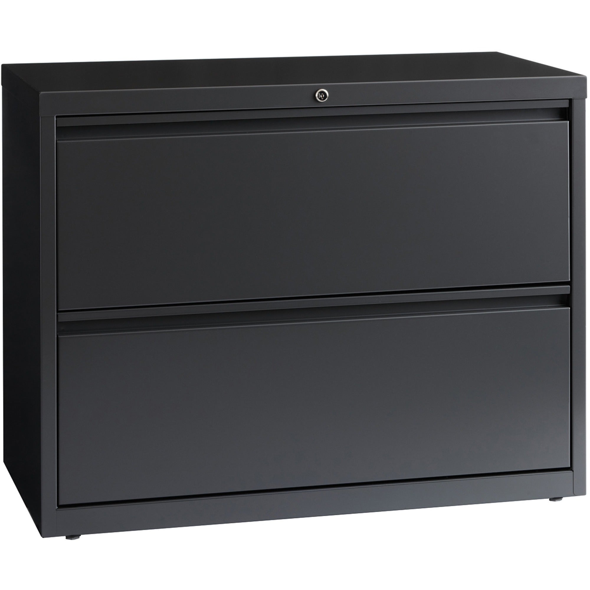Lorell Fortress Series Lateral File - 36" x 18.6" x 28.1" - 2 x Drawer(s) - Legal, Letter, A4 - Lateral - Rust Proof, Leveling Glide, Interlocking - Charcoal - Baked Enamel - Steel - Recycled -