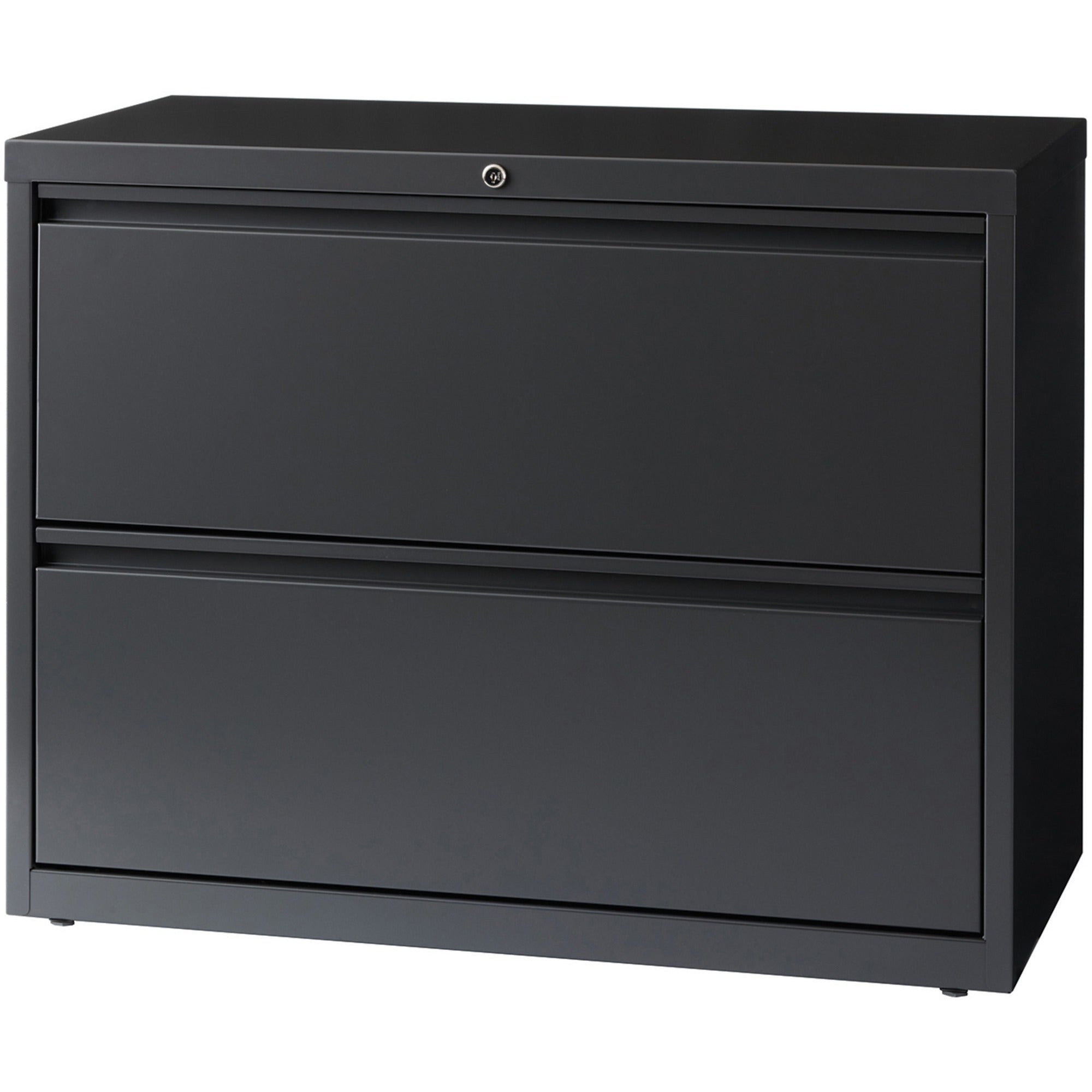 Lorell Fortress Series Lateral File - 36" x 18.6" x 28.1" - 2 x Drawer(s) - Legal, Letter, A4 - Lateral - Rust Proof, Leveling Glide, Interlocking - Charcoal - Baked Enamel - Steel - Recycled -