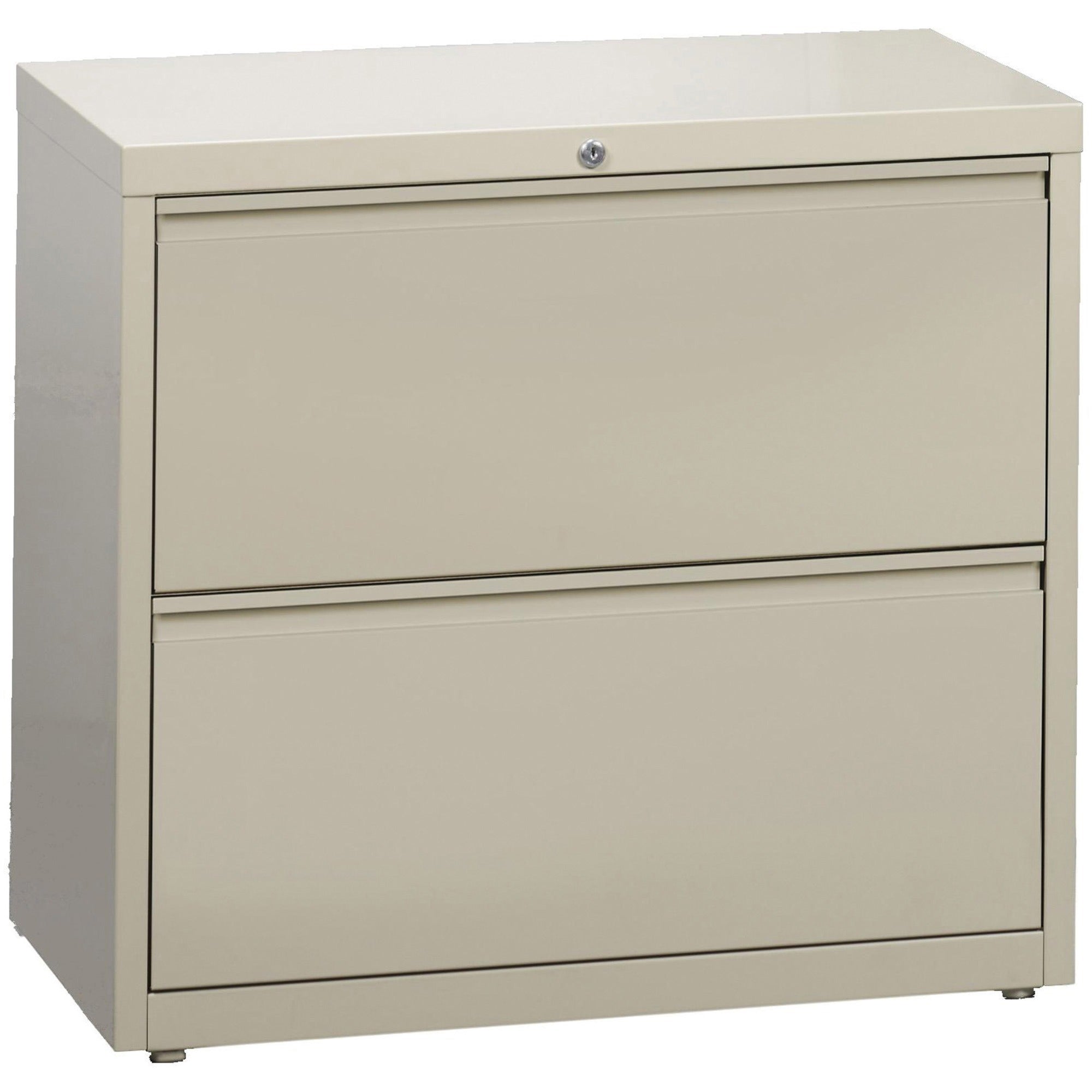 Lorell Fortress Series Lateral File - 36" x 18.6" x 28.1" - 2 x Drawer(s) for File - Legal, Letter, A4 - Lateral - Rust Proof, Leveling Glide, Interlocking, Ball-bearing Suspension, Label Holder - Putty - Baked Enamel - Steel - Recycled -