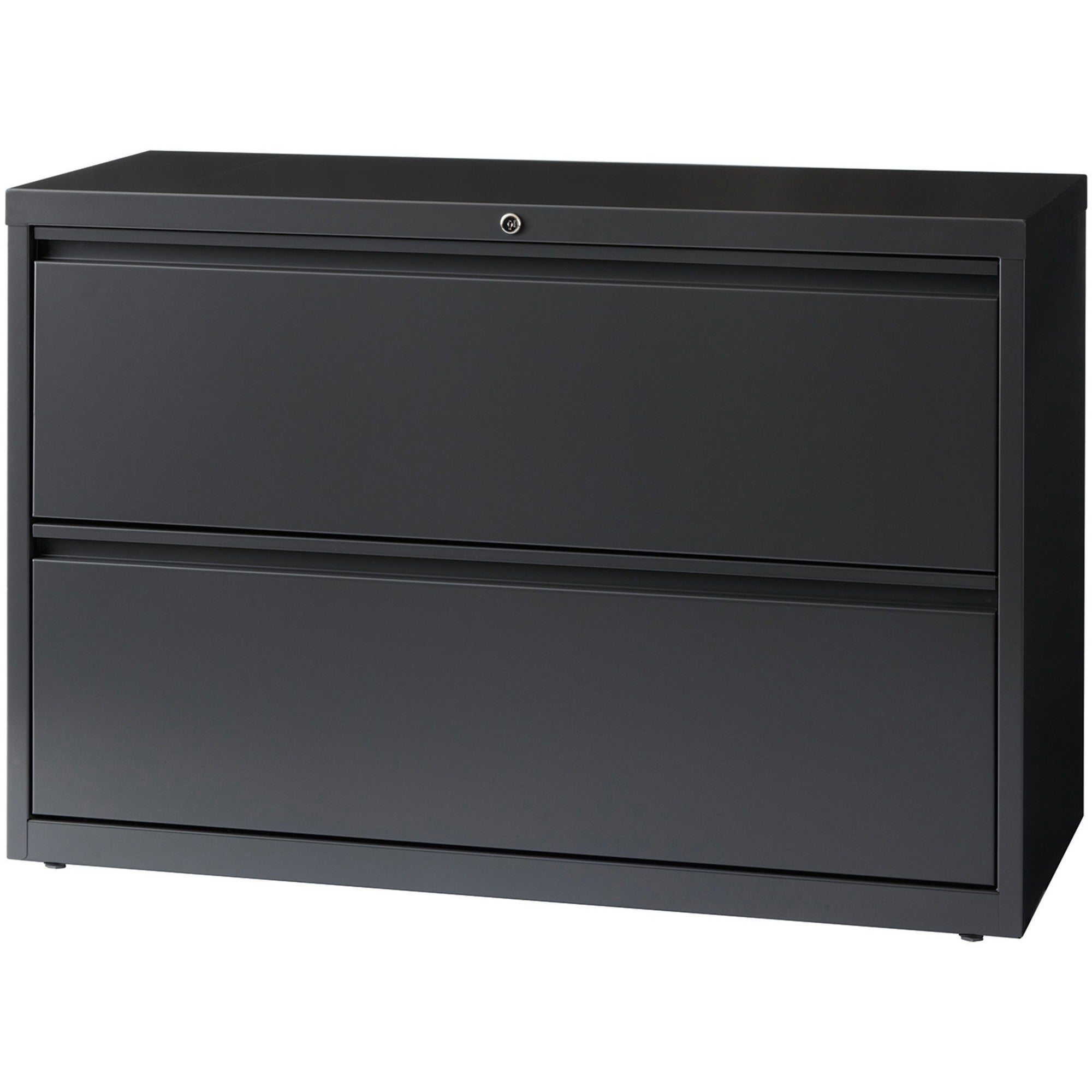 Lorell Fortress Series Lateral File - 42" x 18.6" x 28.1" - 2 x Drawer(s) - Legal, Letter, A4 - Lateral - Rust Proof, Leveling Glide, Interlocking, Ball-bearing Suspension - Charcoal - Baked Enamel - Steel - Recycled -