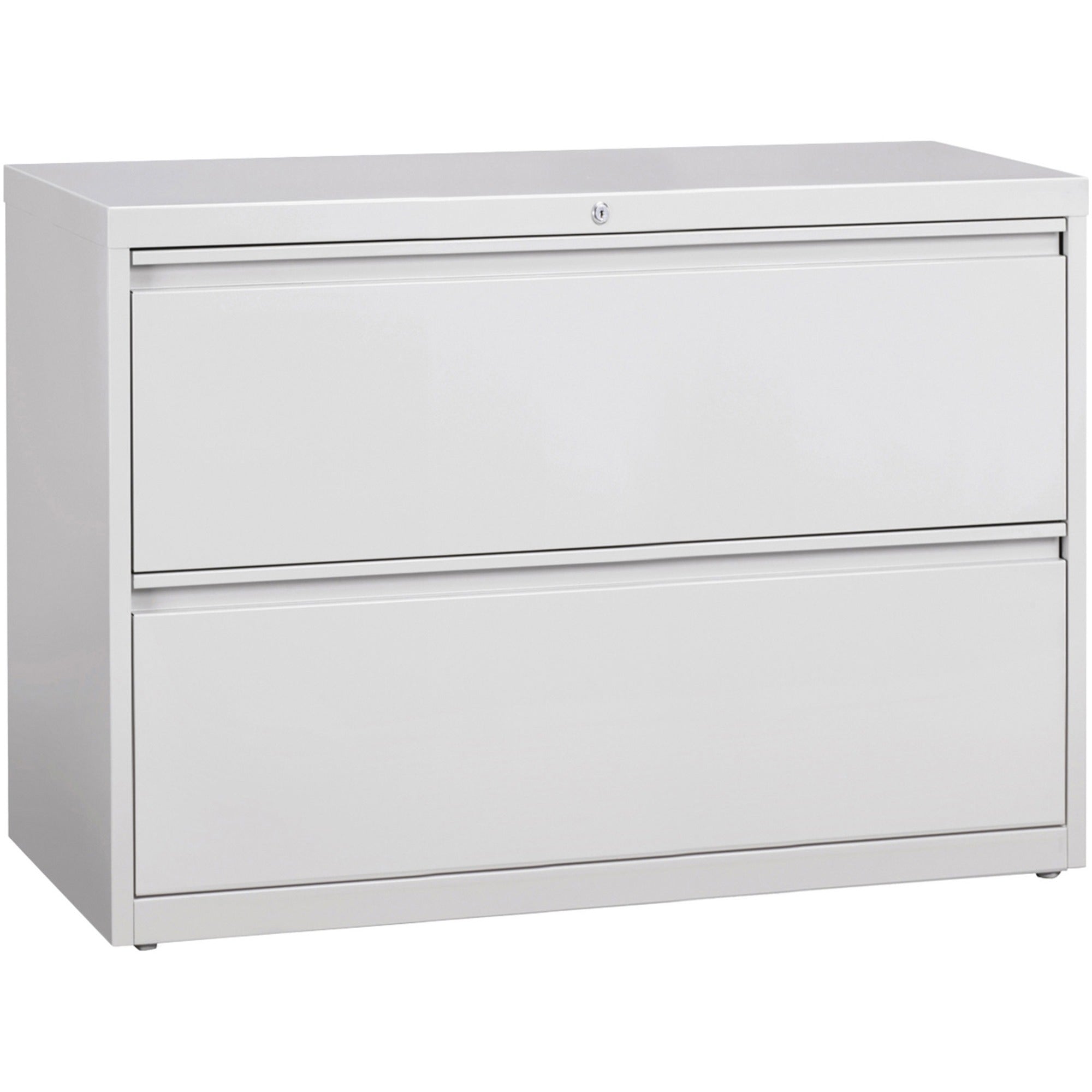 Lorell Fortress Series Lateral File - 42" x 18.6" x 28.1" - 2 x Drawer(s) for File - Legal, Letter, A4 - Lateral - Rust Proof, Leveling Glide, Ball-bearing Suspension, Interlocking, Label Holder - Light Gray - Baked Enamel - Steel - Recycled -
