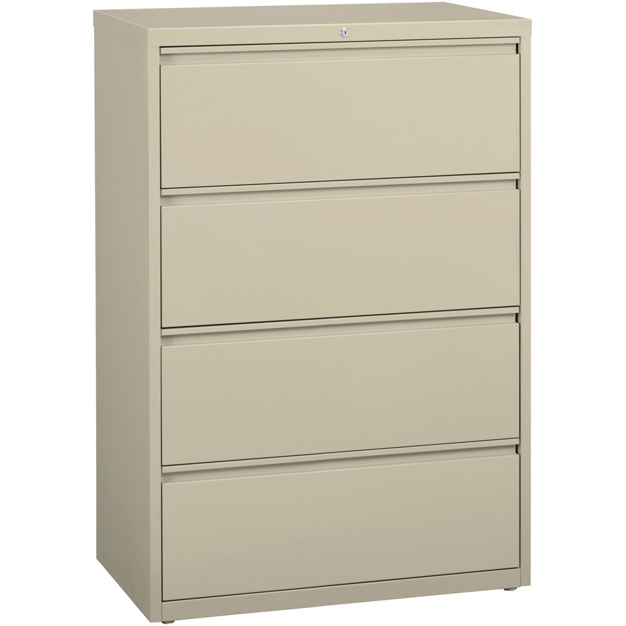 Lorell Fortress Series Lateral File - 36" x 18.6" x 52.5" - 4 x Drawer(s) for File - Legal, Letter, A4 - Lateral - Rust Proof, Leveling Glide, Interlocking, Ball-bearing Suspension, Label Holder - Putty - Baked Enamel - Steel - Recycled -