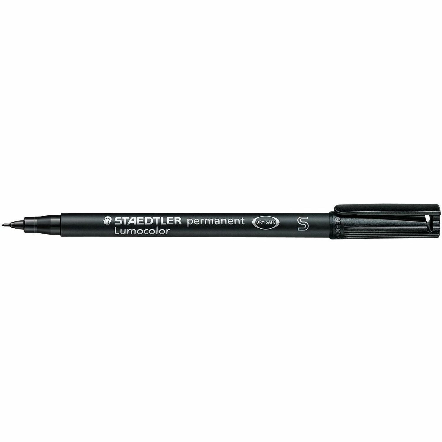 Lumocolor Permanent Pen Markers - Fine Marker Point - 0.4 mm Marker Point Size - Refillable - Black - Black Polypropylene Barrel - 10 / Box -