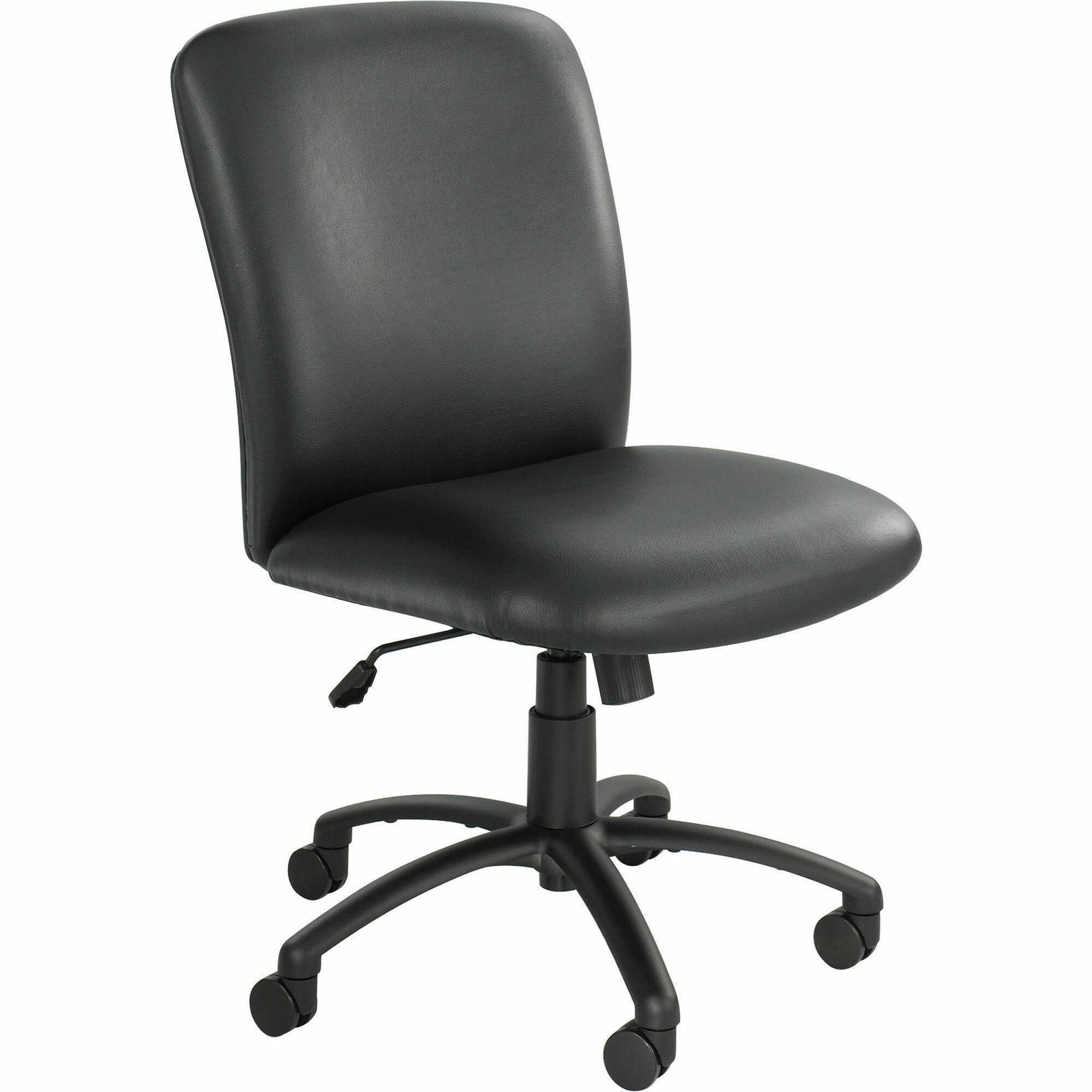 Safco Uber Big and Tall High Back Executive Chair - Black Vinyl, Foam Seat - Black Frame - 5-star Base - 1 Each -