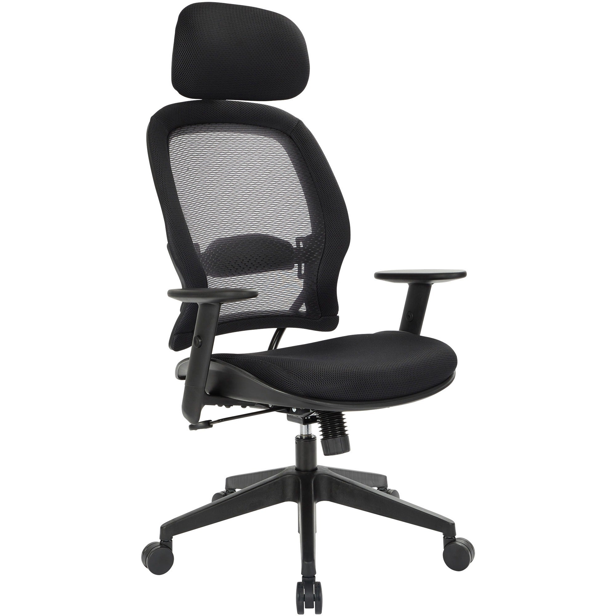 office-star-professional-air-grid-chair-with-adjustable-headrest-mesh-seat-5-star-base-black-1-each_osp55403 - 1