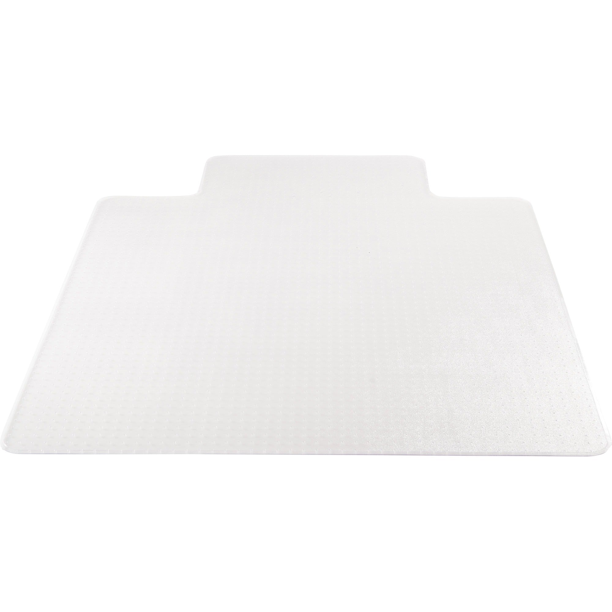Lorell Medium-Pile Wide Lip Chairmat - 60" Length x 46" Width x 0.133" Thickness - Lip Size 12" Length x 25" Width - Rectangular - Vinyl - Clear - 1Each -