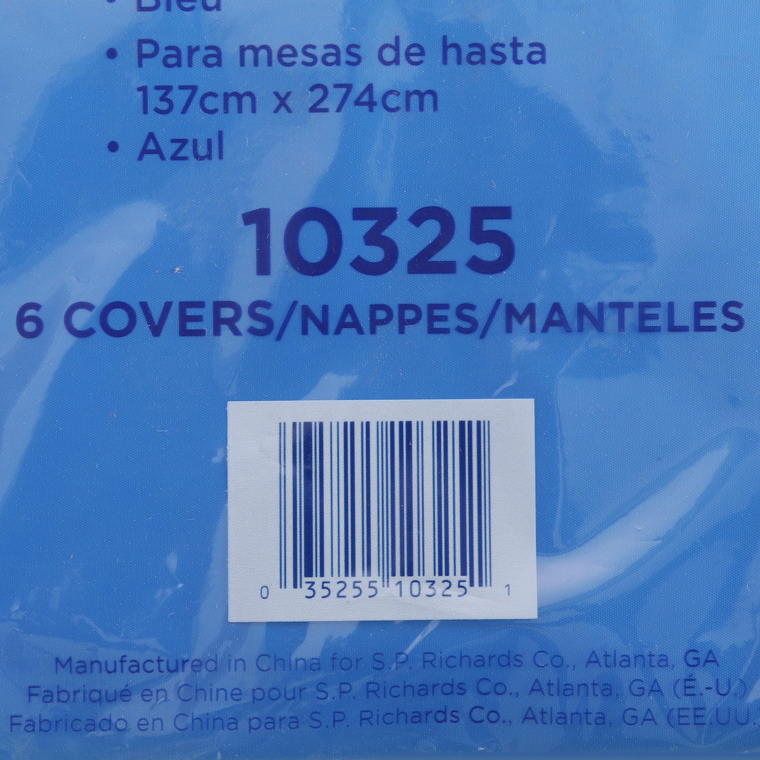 Genuine Joe Plastic Rectangular Table Covers - 108" Length x 54" Width - Plastic - Blue - 6 / Pack -
