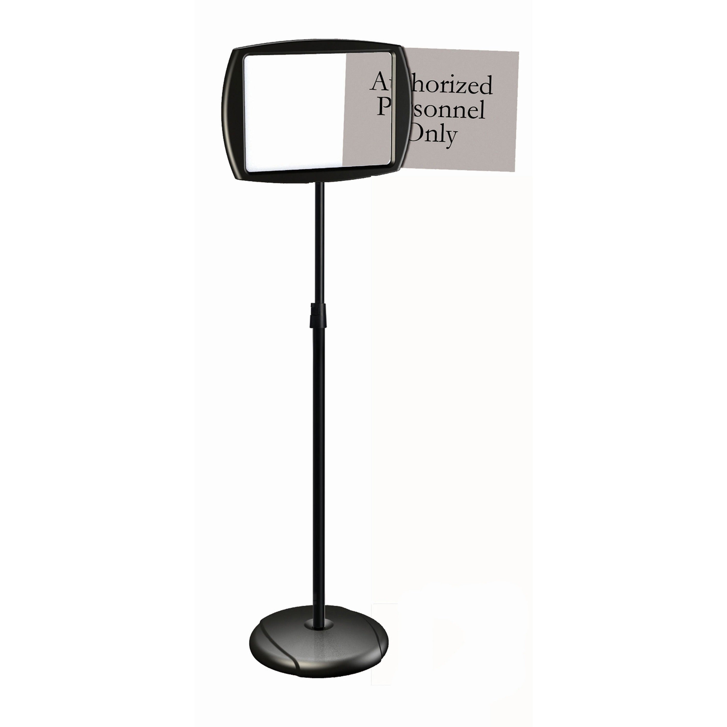MasterVision Interchangeable Floor Pedestal Sign - 1 Each - Please Wait To Be Seated, Authorized Personnel Only, Please Watch Your Step, Please Seat Yourself, Smoking In Designated Areas Only, Smoking Permitted In This Area Only, Welcome Please Regis -