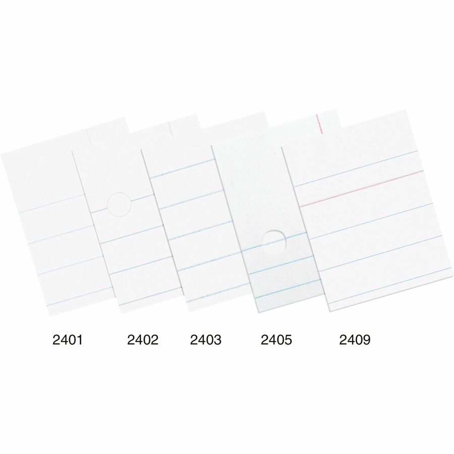 Pacon Ruled Composition Paper - Letter - 500 Sheets - Wide Ruled - 0.38" Ruled - Red Margin - Letter - 8 1/2" x 11" - White Paper - Hole-punched - 500 / Ream -
