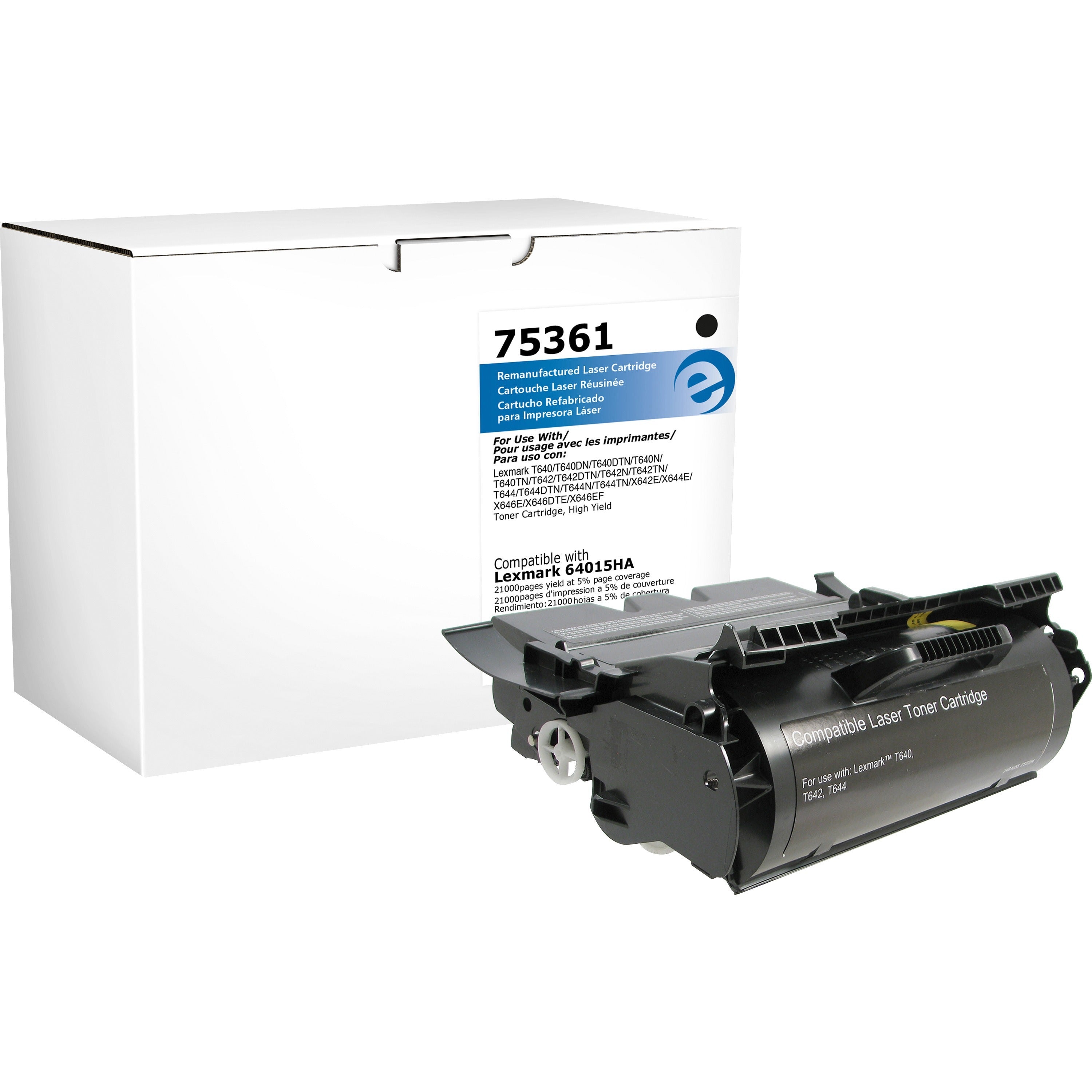 Elite Image Remanufactured High Yield Laser Toner Cartridge - Alternative for Lexmark 64015HA - Black - 1 Each - 21000 Pages -
