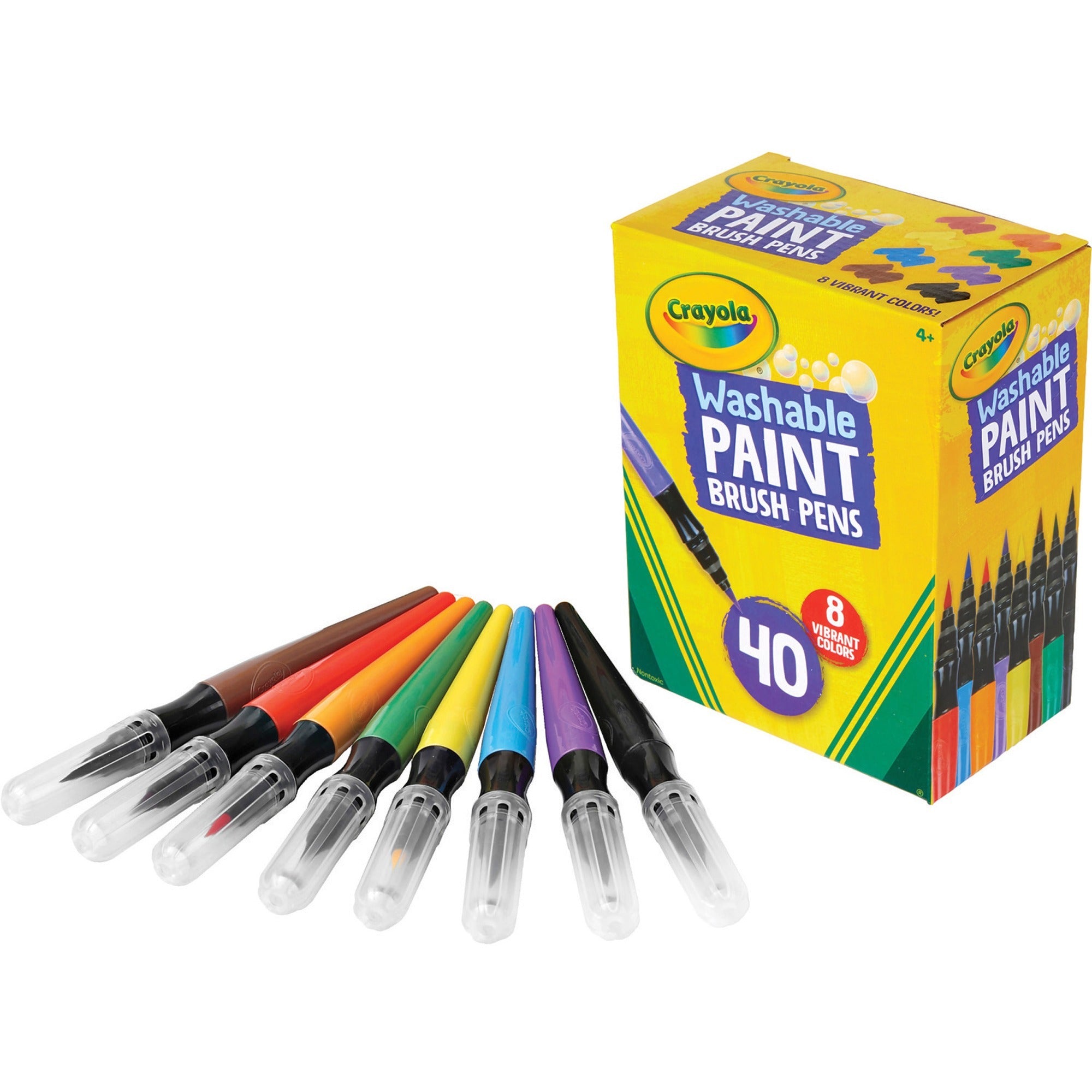 Crayola Washable Paint Brush Pens - Assorted - 40 / Box -