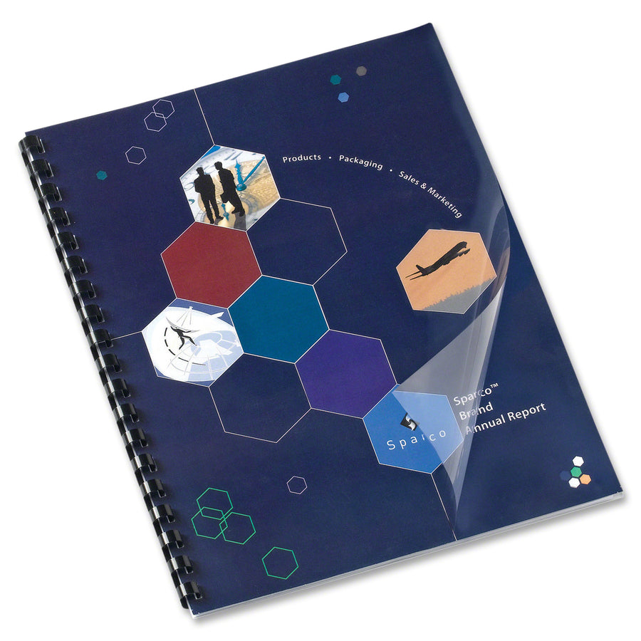 Sparco Clear View 18204 Premium Presentation Cover - 8 3/4" x 11 1/4" - Plastic - Clear - 100 / Box -