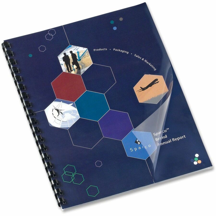 Sparco Clear View 18205 Premium Presentation Cover - 8 1/2" x 11" - Plastic - Clear - 100 / Box -