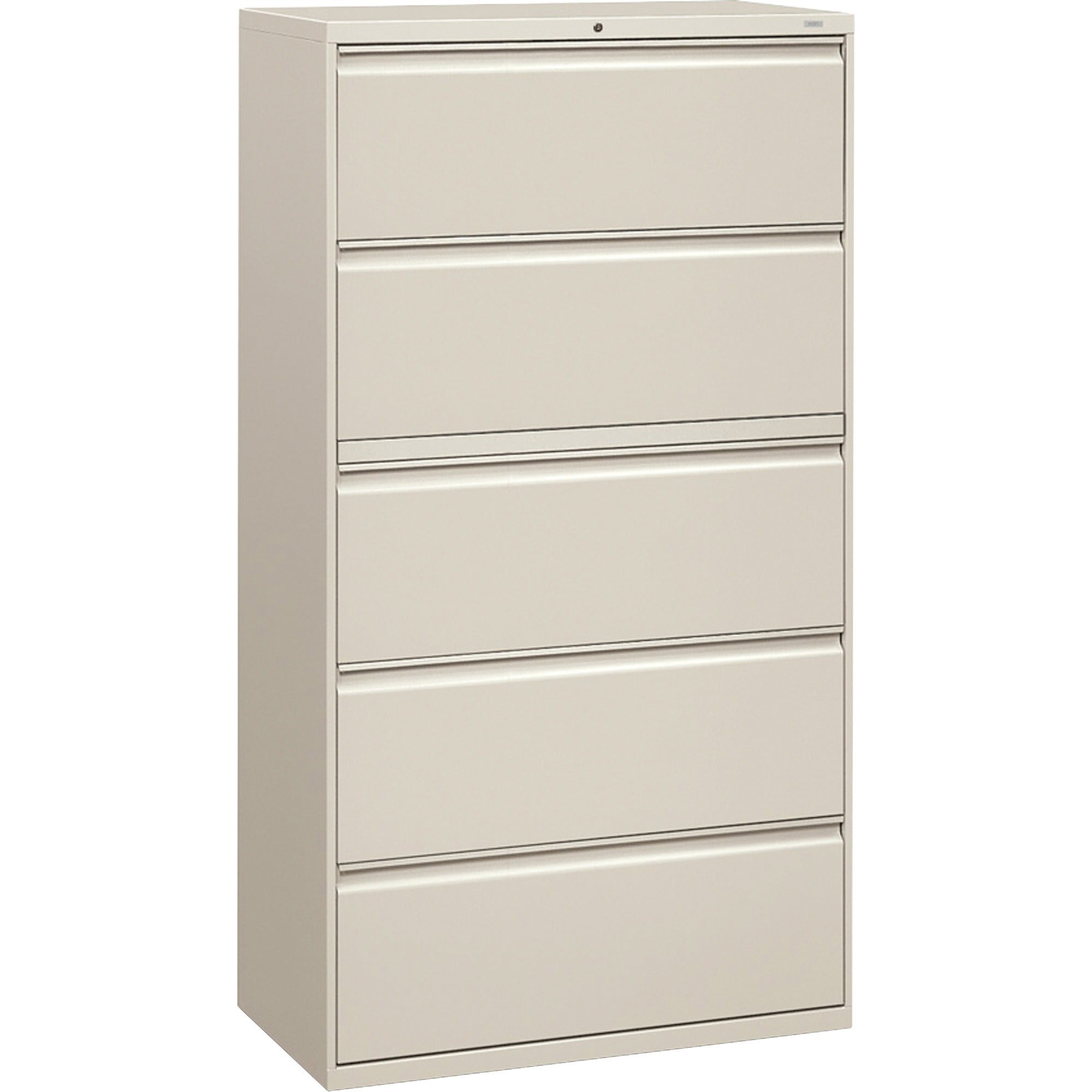 HON Brigade 800 H885 Lateral File - 36" x 18"67" - 5 Drawer(s) - Finish: Light Gray -