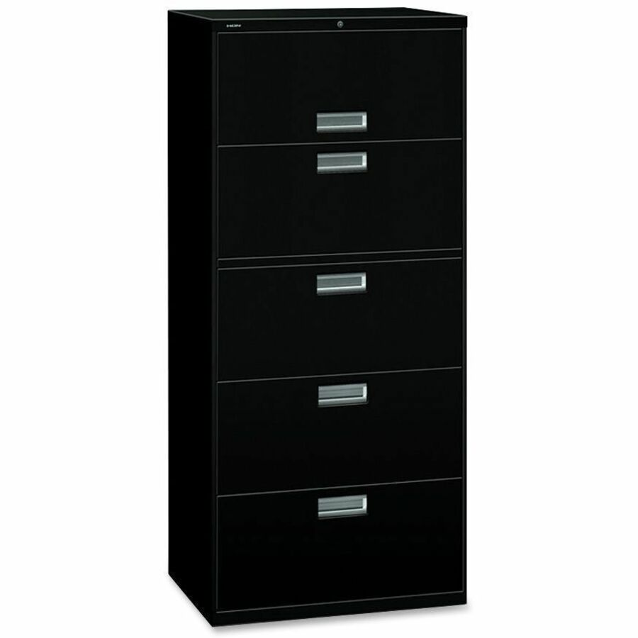 HON Brigade 600 H675 Lateral File - 30" x 18"67" - 5 Drawer(s) - Finish: Black -