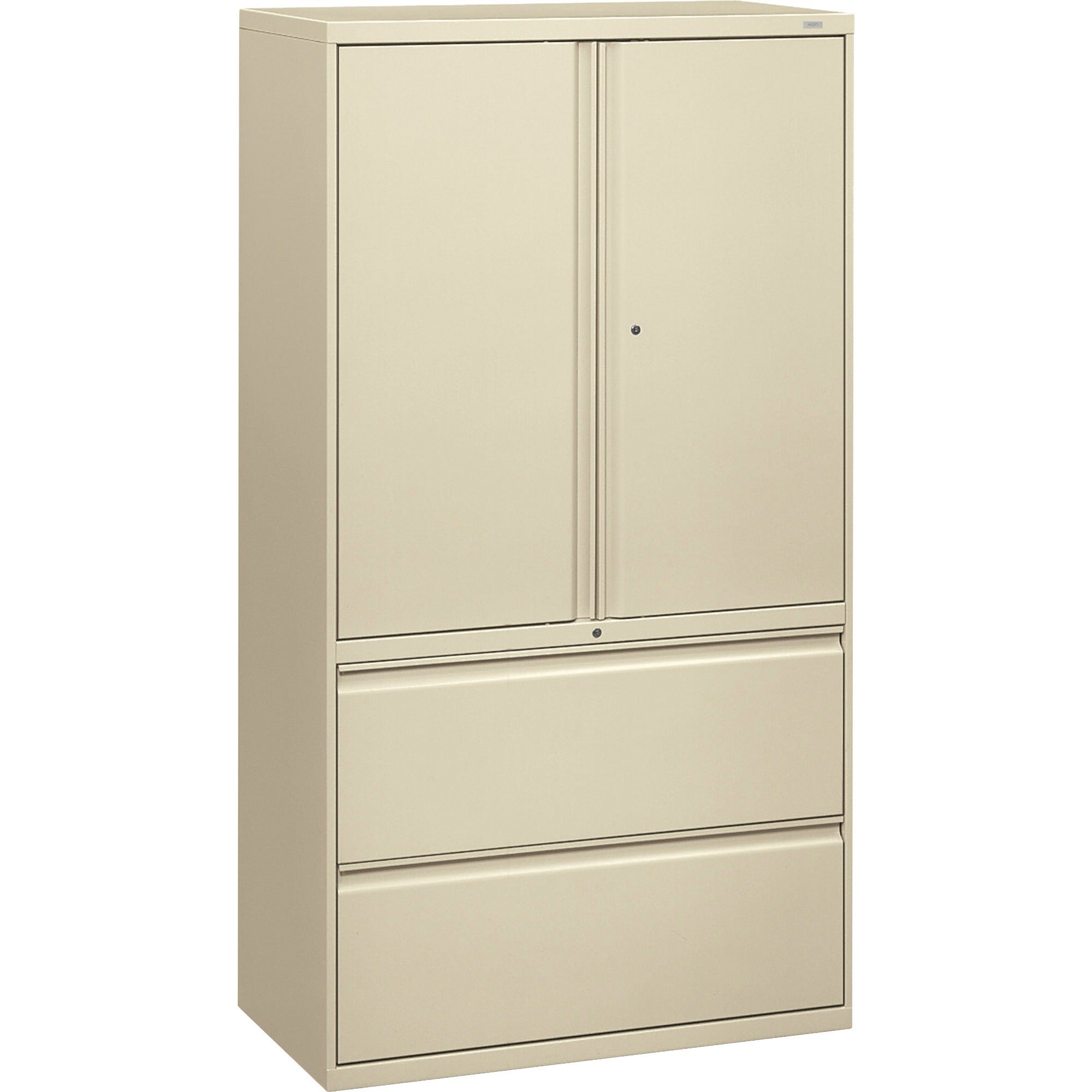 HON Brigade 800 H885LS Lateral File - 36" x 18"67" - 2 Drawer(s) - 3 Shelve(s) - Finish: Putty -