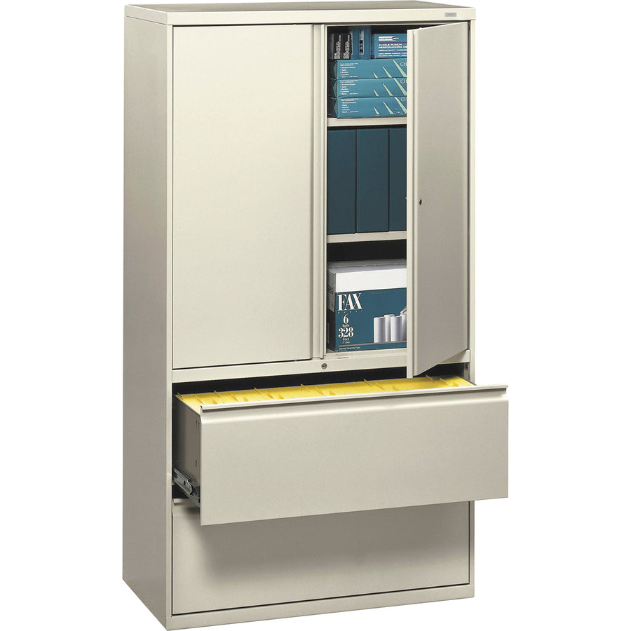 HON Brigade 800 H885LS Lateral File - 36" x 18"67" - 2 Drawer(s) - 3 Shelve(s) - Finish: Putty -