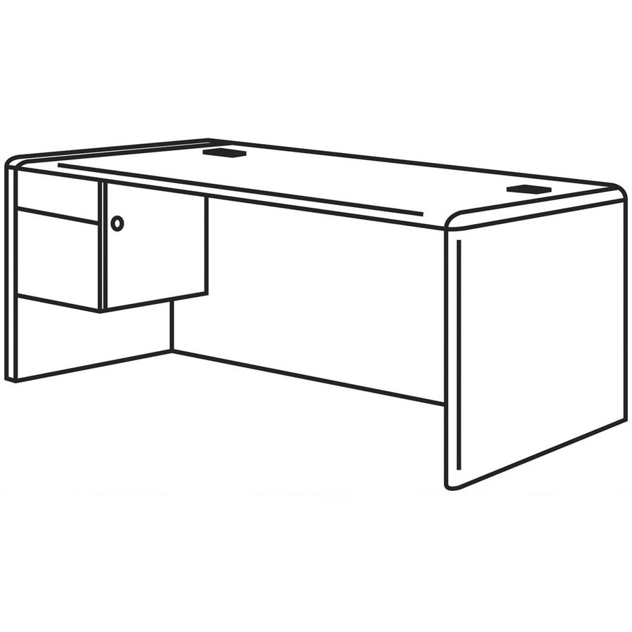 HON 10700 H10784L Pedestal Desk - 66" x 30"29.5" - 2 x Box, File Drawer(s)Left Side - Waterfall Edge -