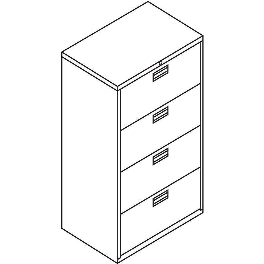 HON Brigade 600 H674 Lateral File - 30" x 18"53.3" - 4 Drawer(s) - Finish: Charcoal -