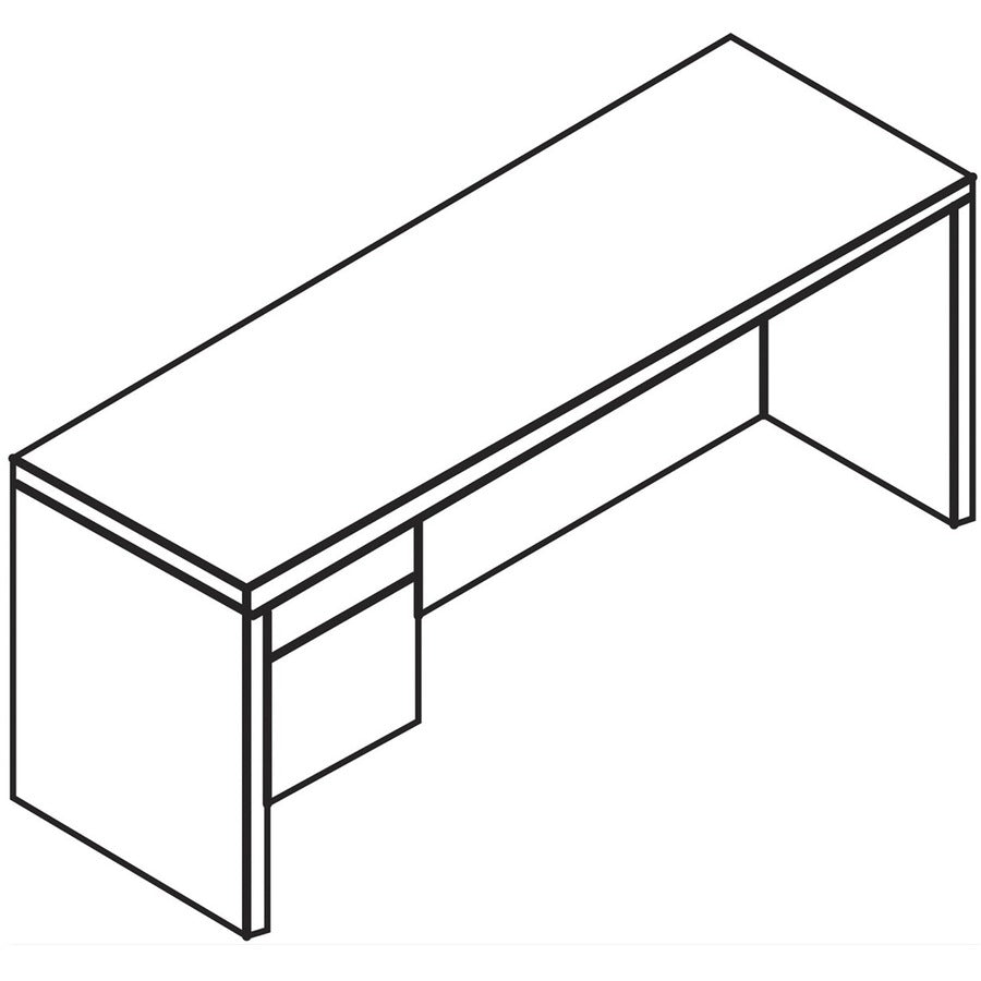 HON 10500 H10546L Pedestal Credenza - 72" x 24"29.5" - 2 x Box, File Drawer(s)Left Side - Flat Edge -