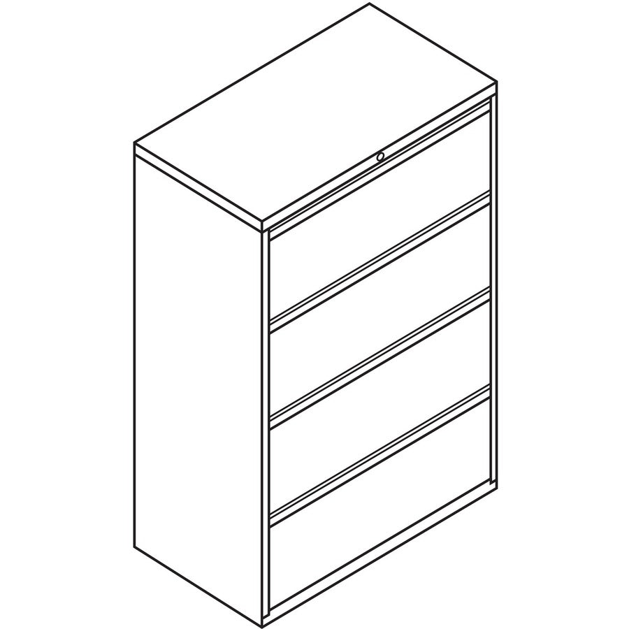 HON Brigade 800 H884 Lateral File - 36" x 18"53.3" - 4 Drawer(s) - Finish: Charcoal -