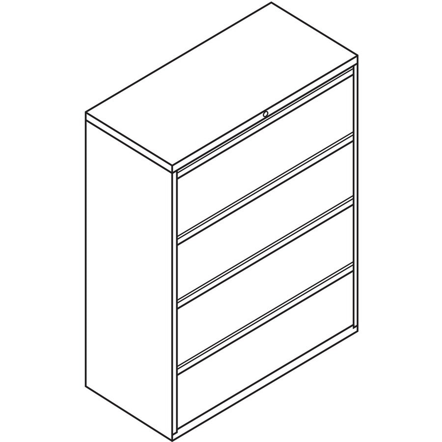 HON Brigade 800 H894 Lateral File - 42" x 18"53.3" - 4 Drawer(s) - Finish: Charcoal -