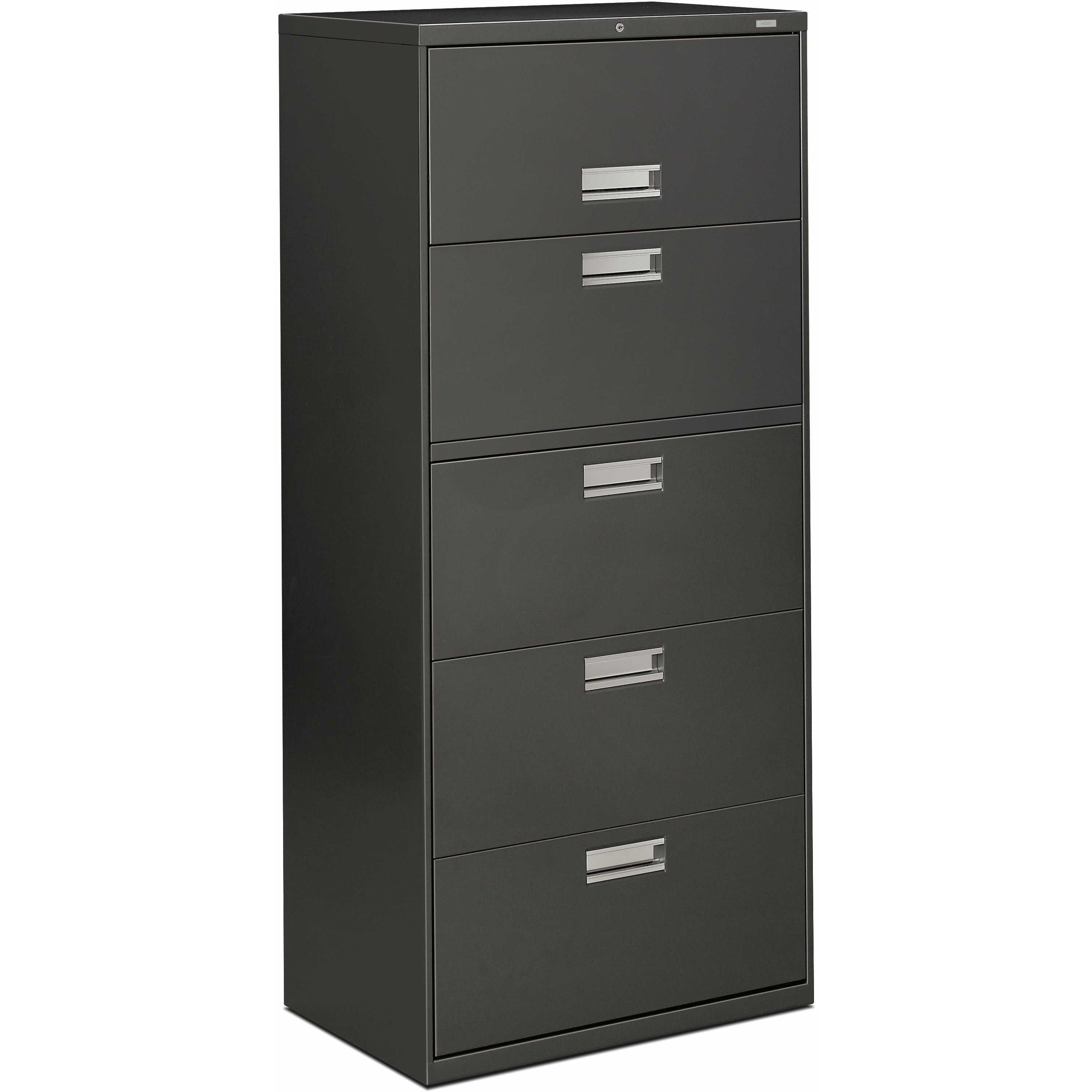 HON Brigade 600 H675 Lateral File - 30" x 18"67" - 5 Drawer(s) - Finish: Charcoal -
