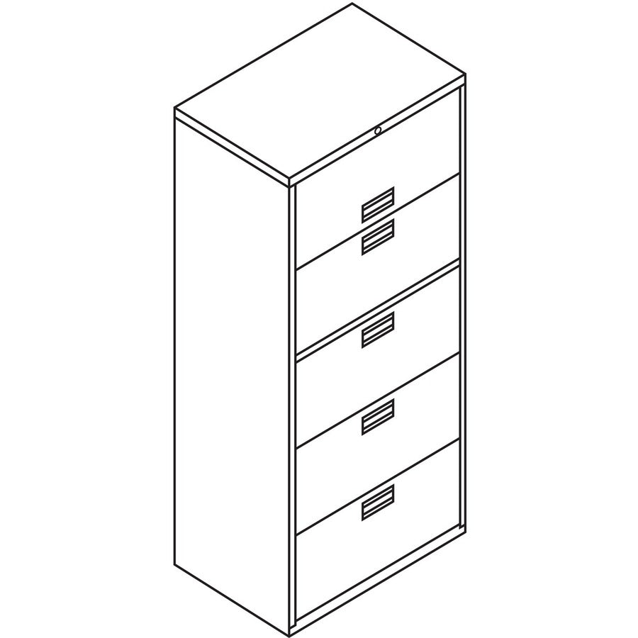 HON Brigade 600 H675 Lateral File - 30" x 18"67" - 5 Drawer(s) - Finish: Charcoal -