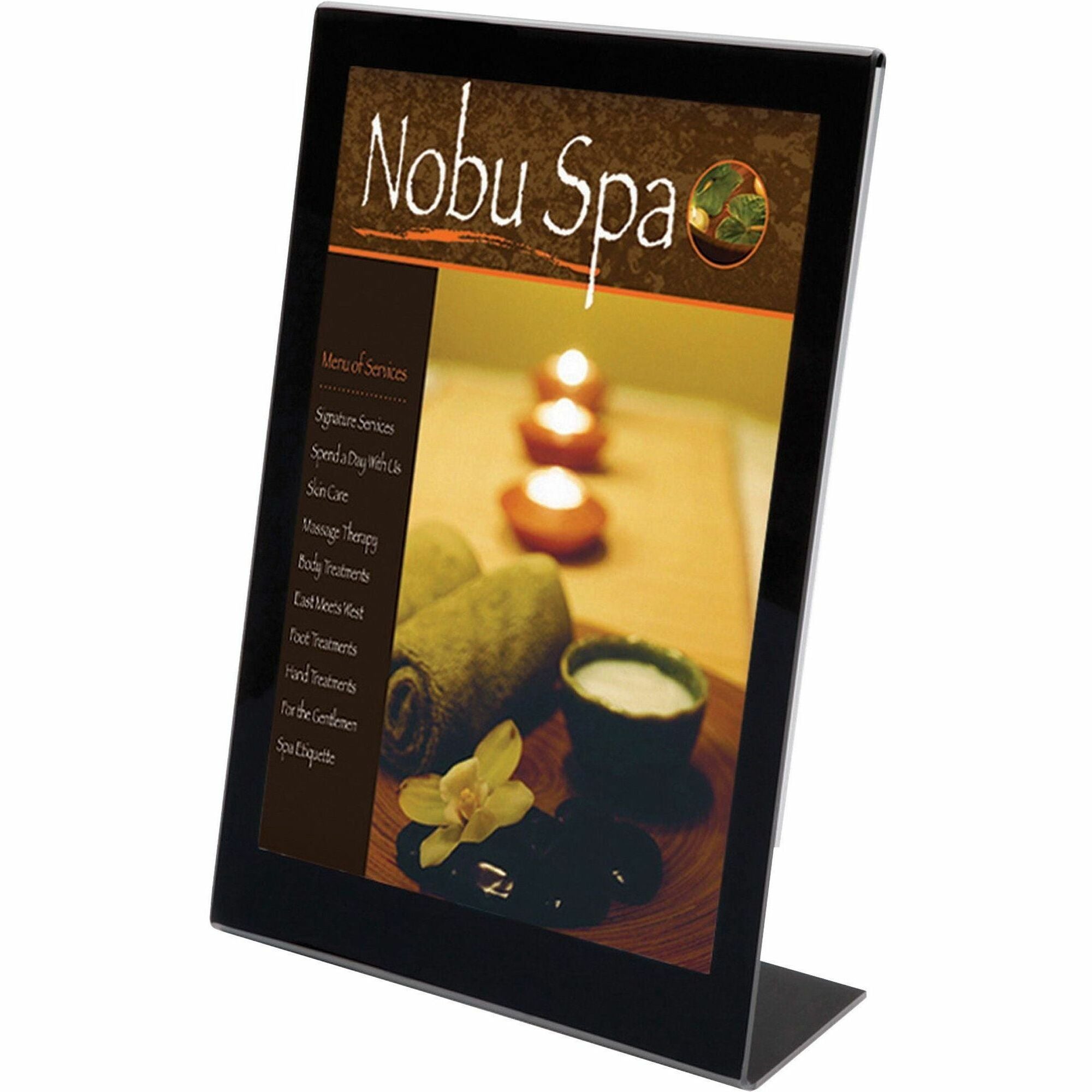 Deflecto Superior Image Bordered Sign Holder - 11" x 8.5" - 1 Each - Clear, Black -