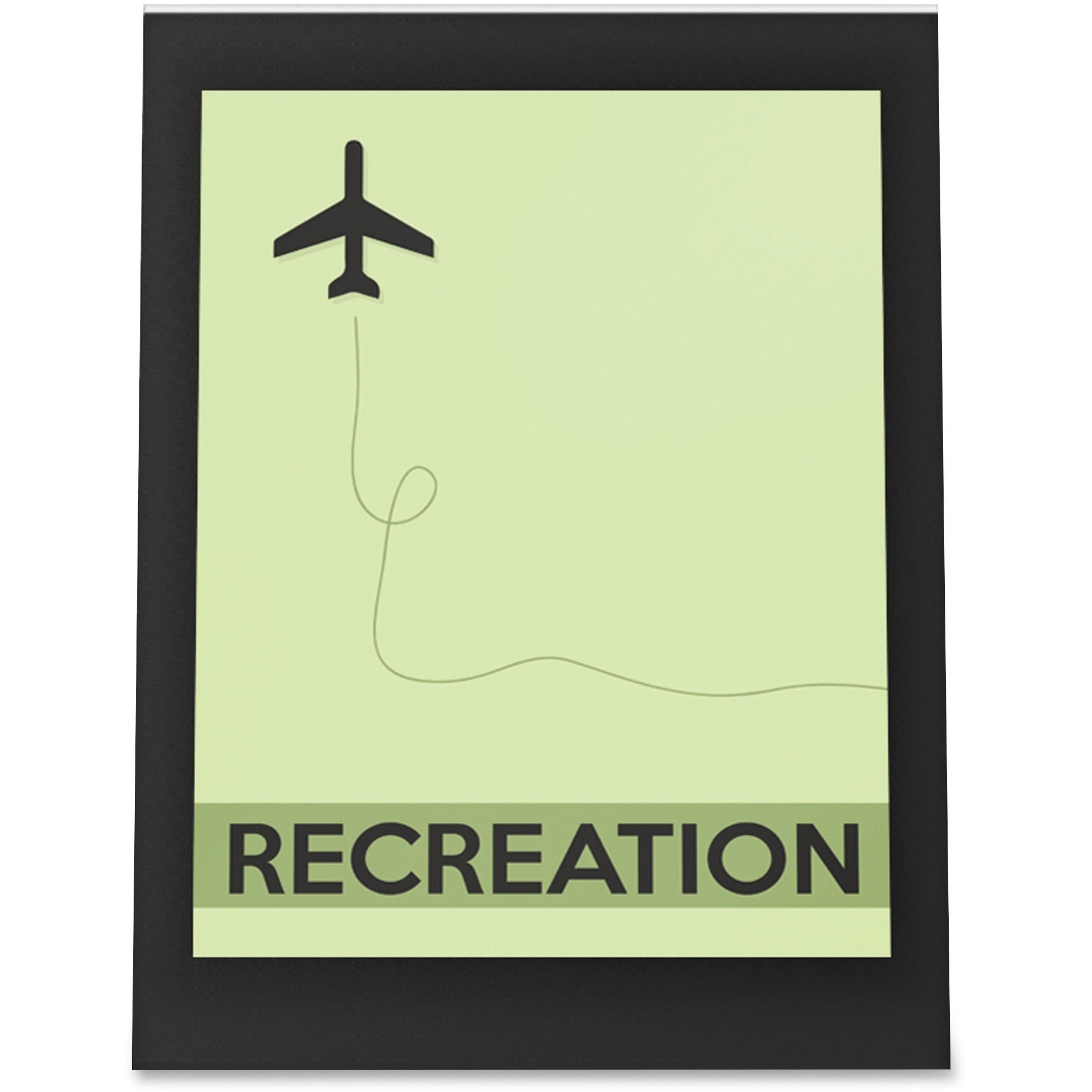 Deflecto Superior Image Bordered Sign Holder - 11" x 8.5" - 1 Each - Clear, Black -