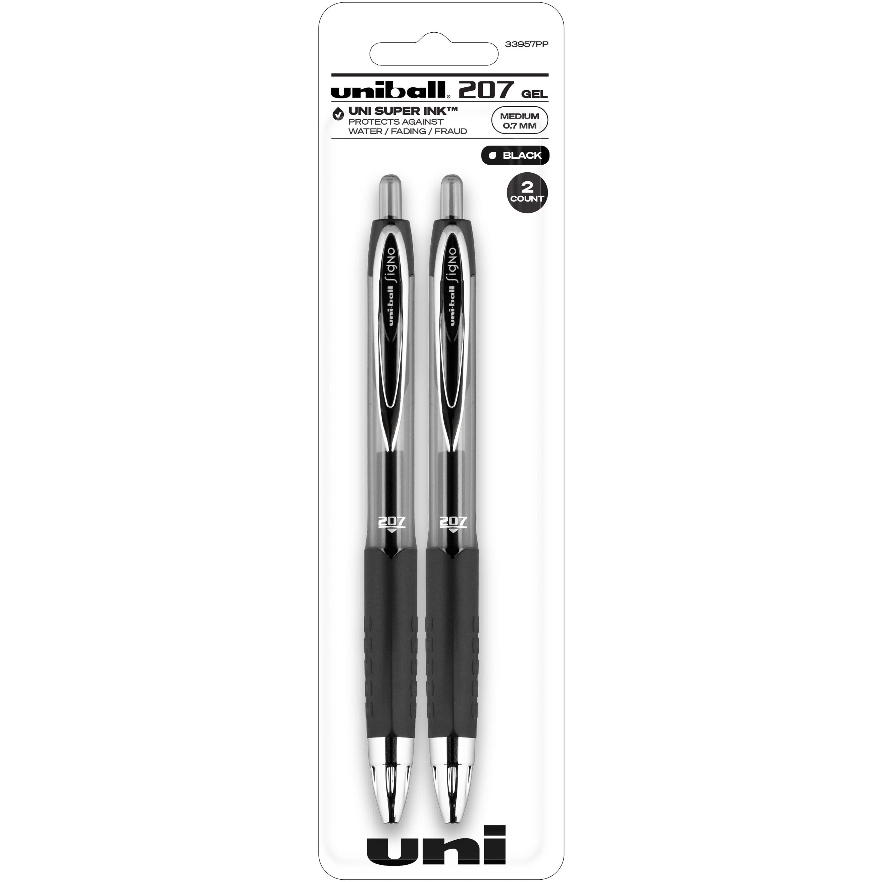 uniball-207-gel-pen-medium-pen-point-07-mm-pen-point-size-refillable-retractable-black-gel-based-ink-2-pack_ubc33957pp - 1