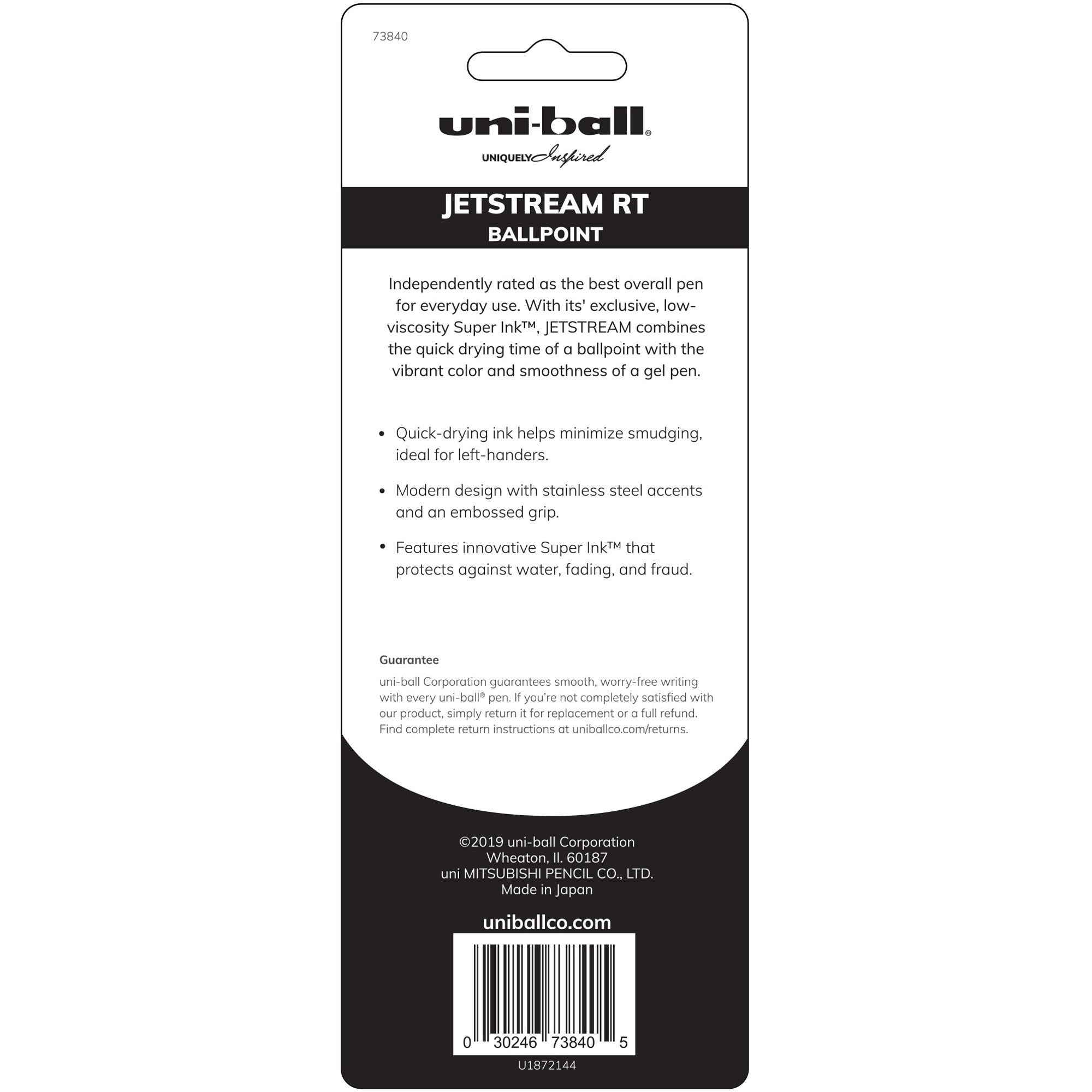 uni-jetstream-rt-ballpoint-pen-medium-pen-point-1-mm-pen-point-size-retractable-black-blue-red-pigment-based-ink-blue-stainless-steel-barrel-3-pack_ubc73840 - 2