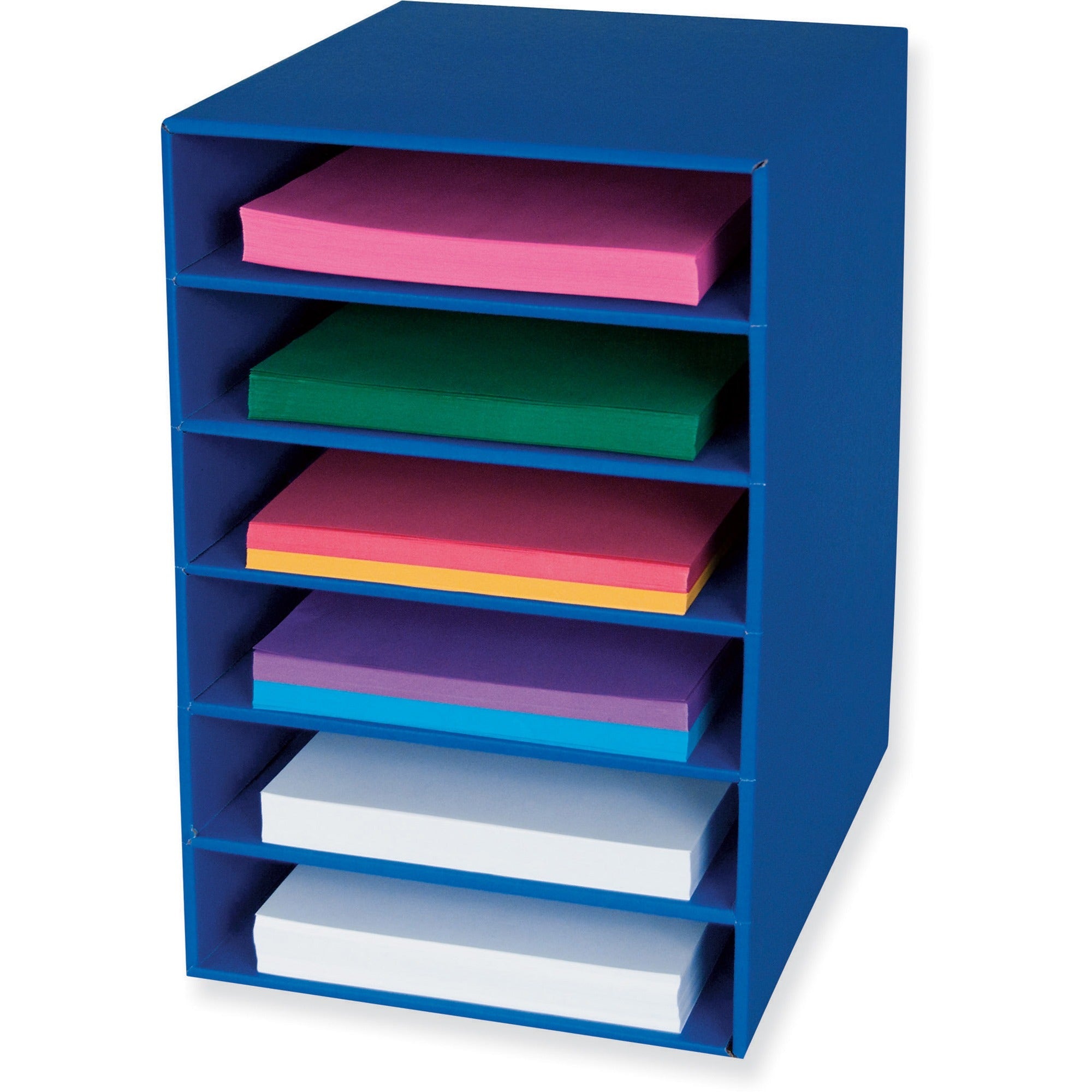 Classroom Keepers 6-Shelf Organizer - 6 Shelf(ves) - 17.8" Height x 13.5" Width x 12" Depth - 70% Recycled - Blue - 1 Each -