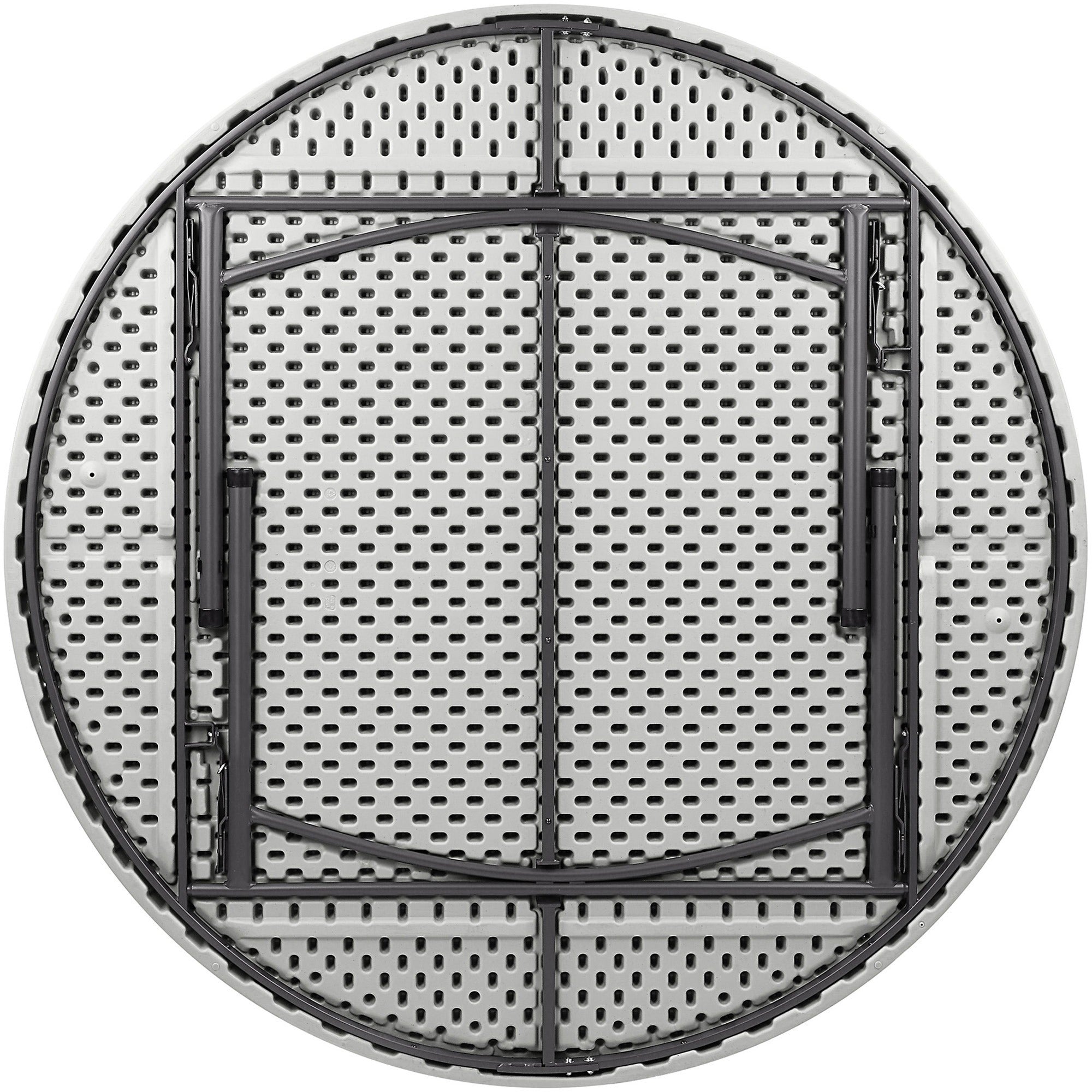 Lorell Ultra-Lite Banquet Folding Table - For - Table TopRound Top - 800 lb Capacity x 71" Table Top Diameter - 29.25" Height x 71" Width x 71" Depth - Gray, Powder Coated - 1 Each -